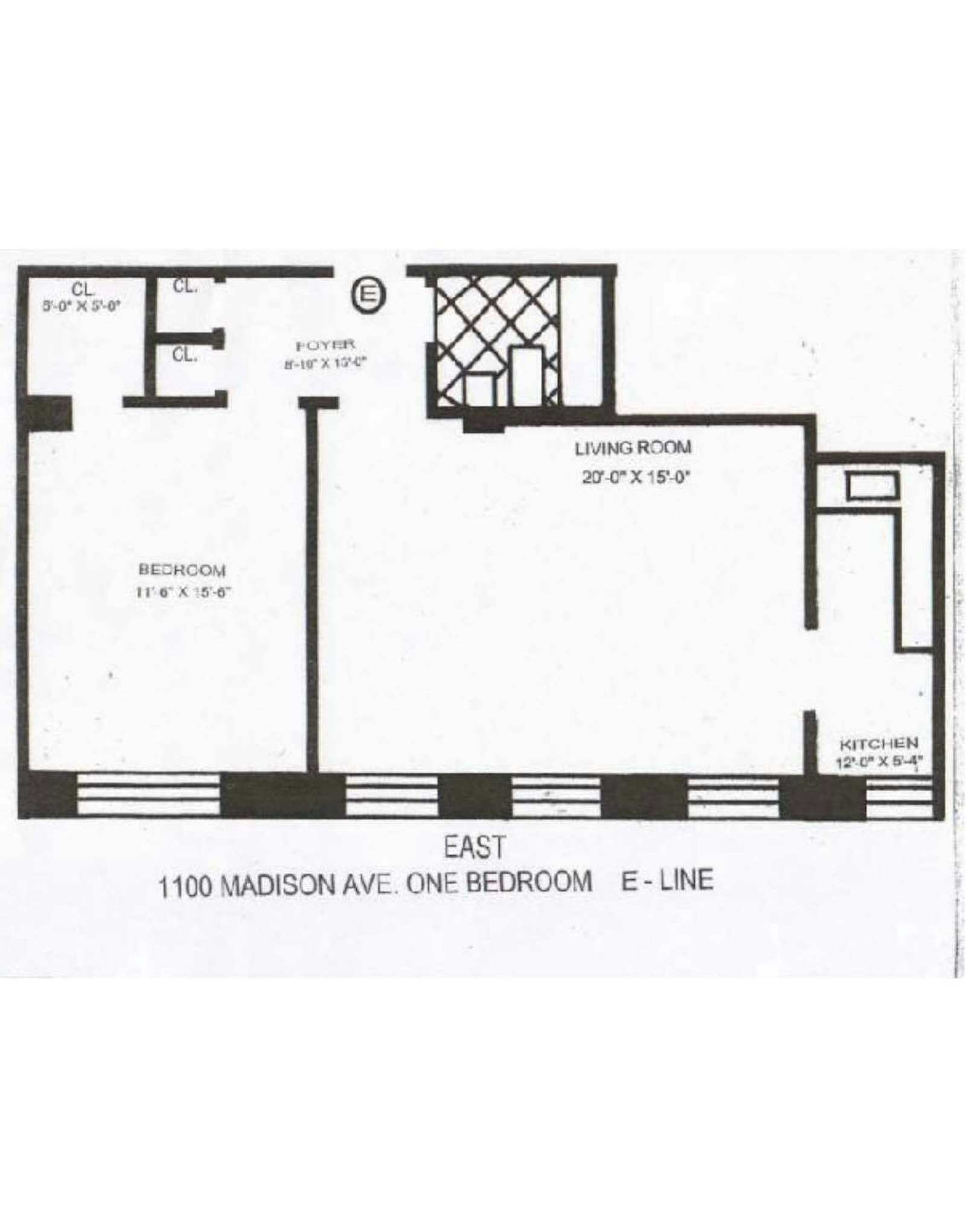 Floorplan for 1100 Madison Avenue, 3E