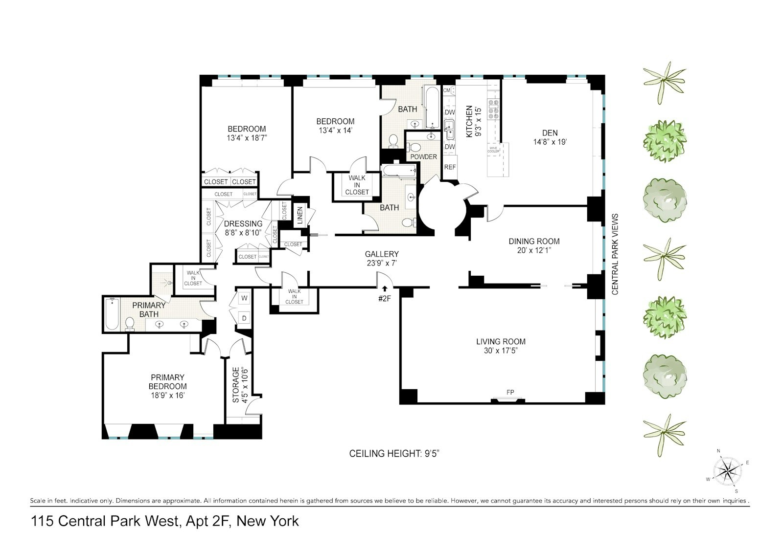 Floorplan for 115 Central Park West, 2/F