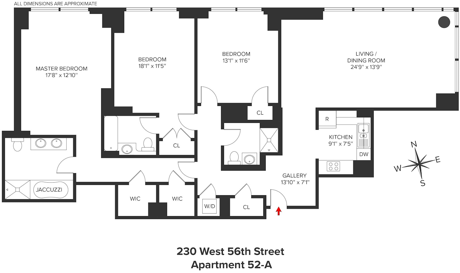 Floorplan for 230 West 56th Street, 52A