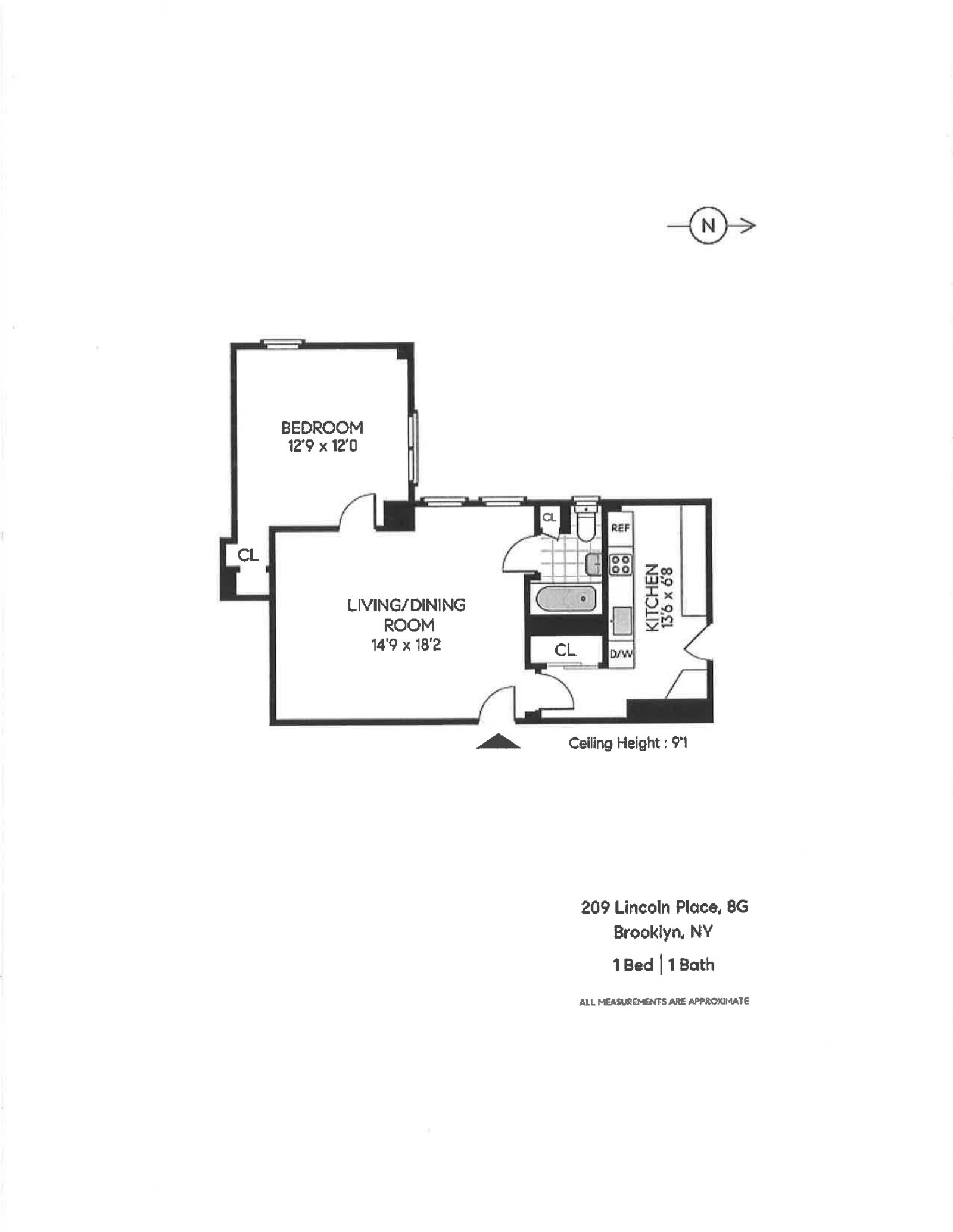 Floorplan for 209 Lincoln Place, 8G