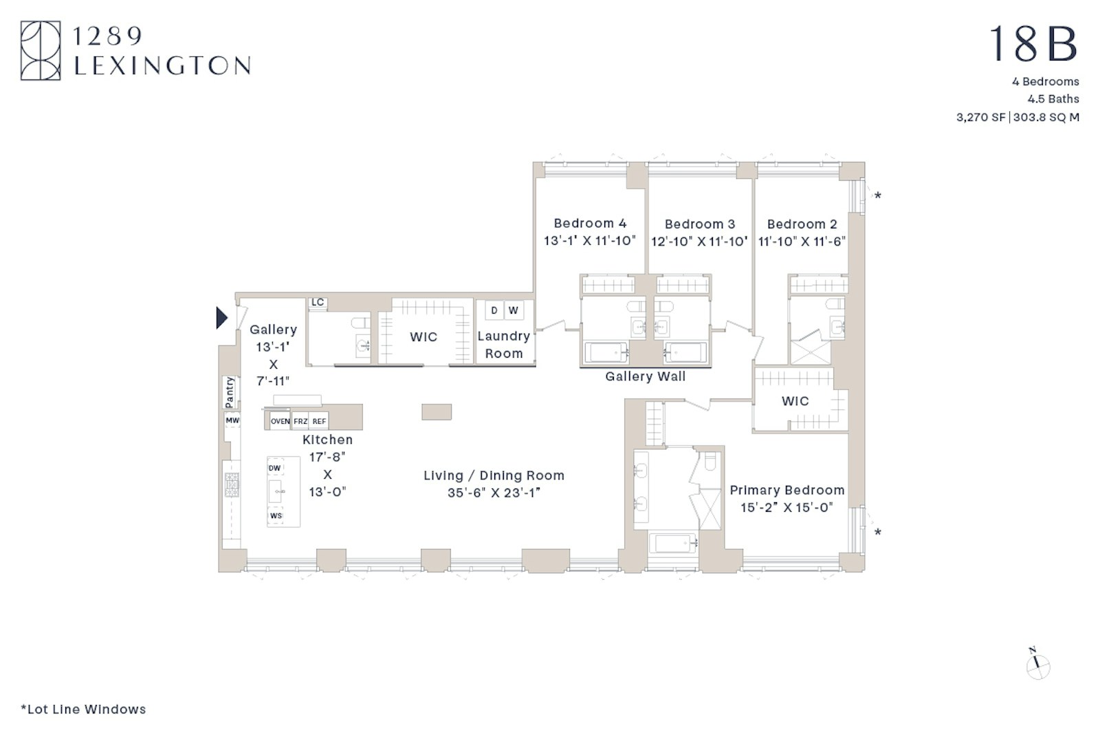 Floorplan for 1289 Lexington Avenue, 18B
