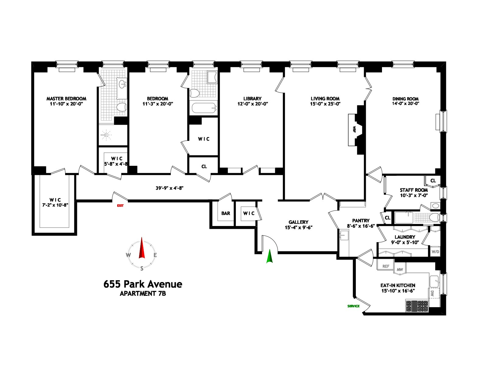 Floorplan for 655 Park Avenue, 7B