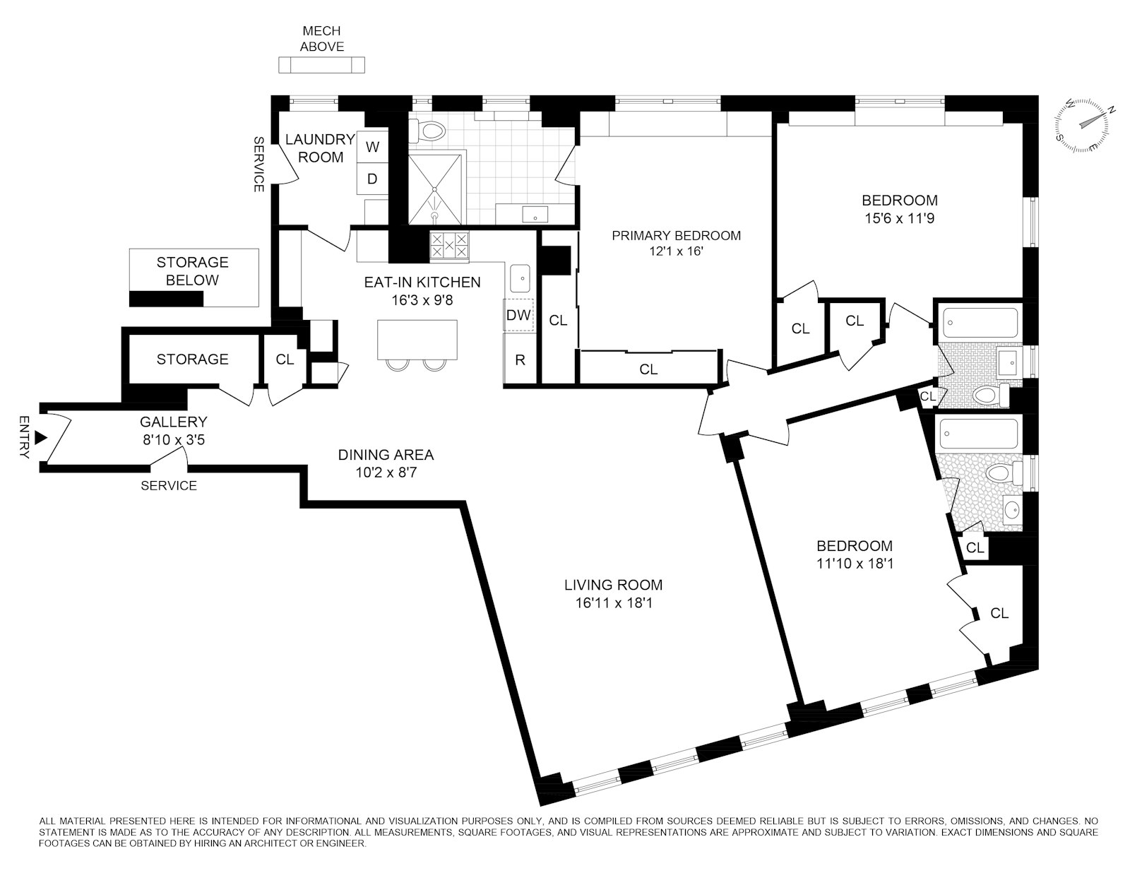 Floorplan for 245 West 104th Street, 6B