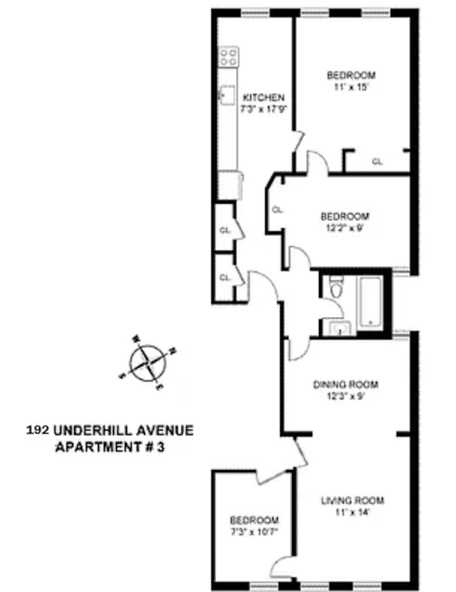 Floorplan for 192 Underhill Avenue, 3