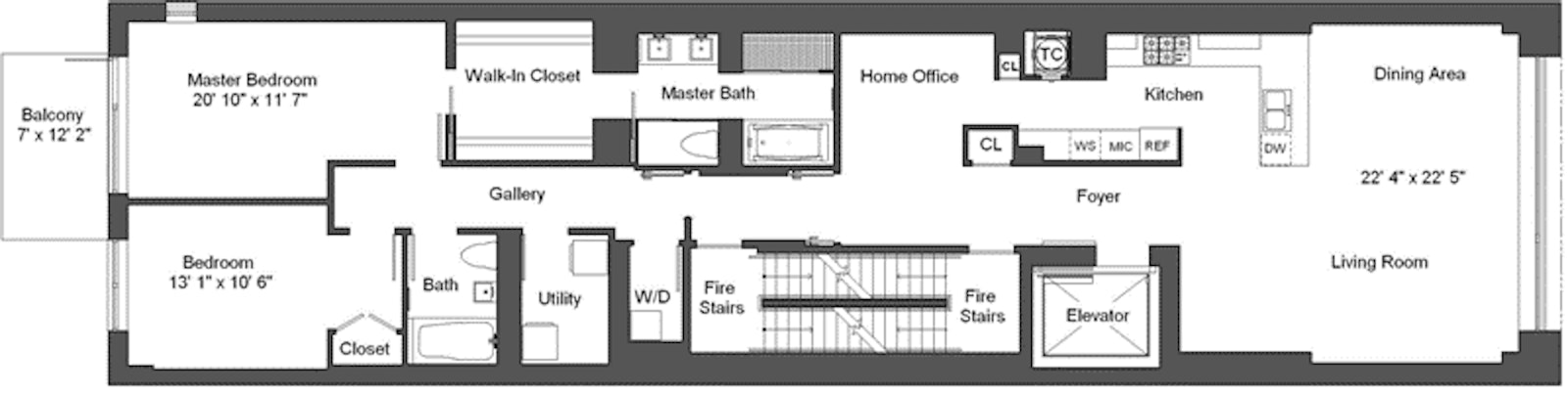 Floorplan for 333 West 14th Street, 3