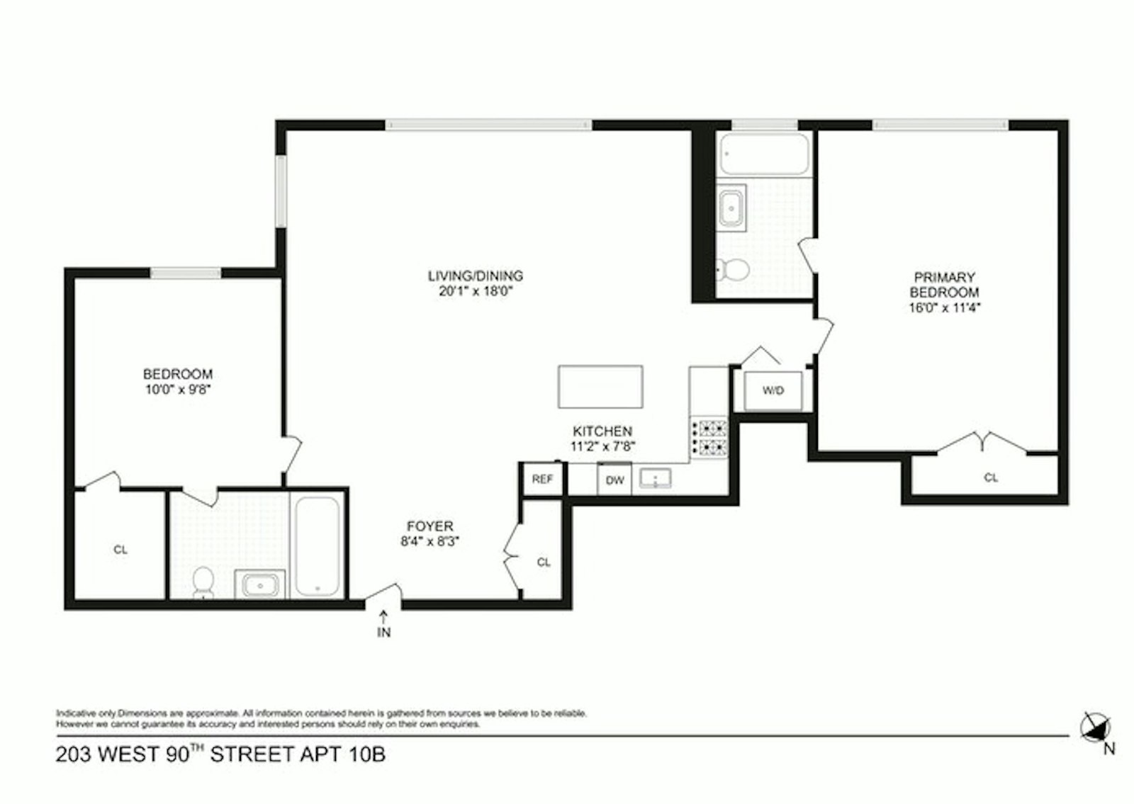 Floorplan for 203 West 90th Street, 10B