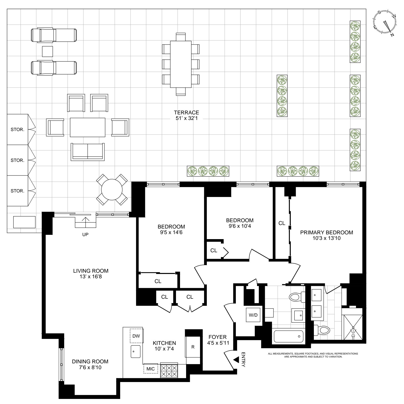 Floorplan for 175 West 95th Street, 2C