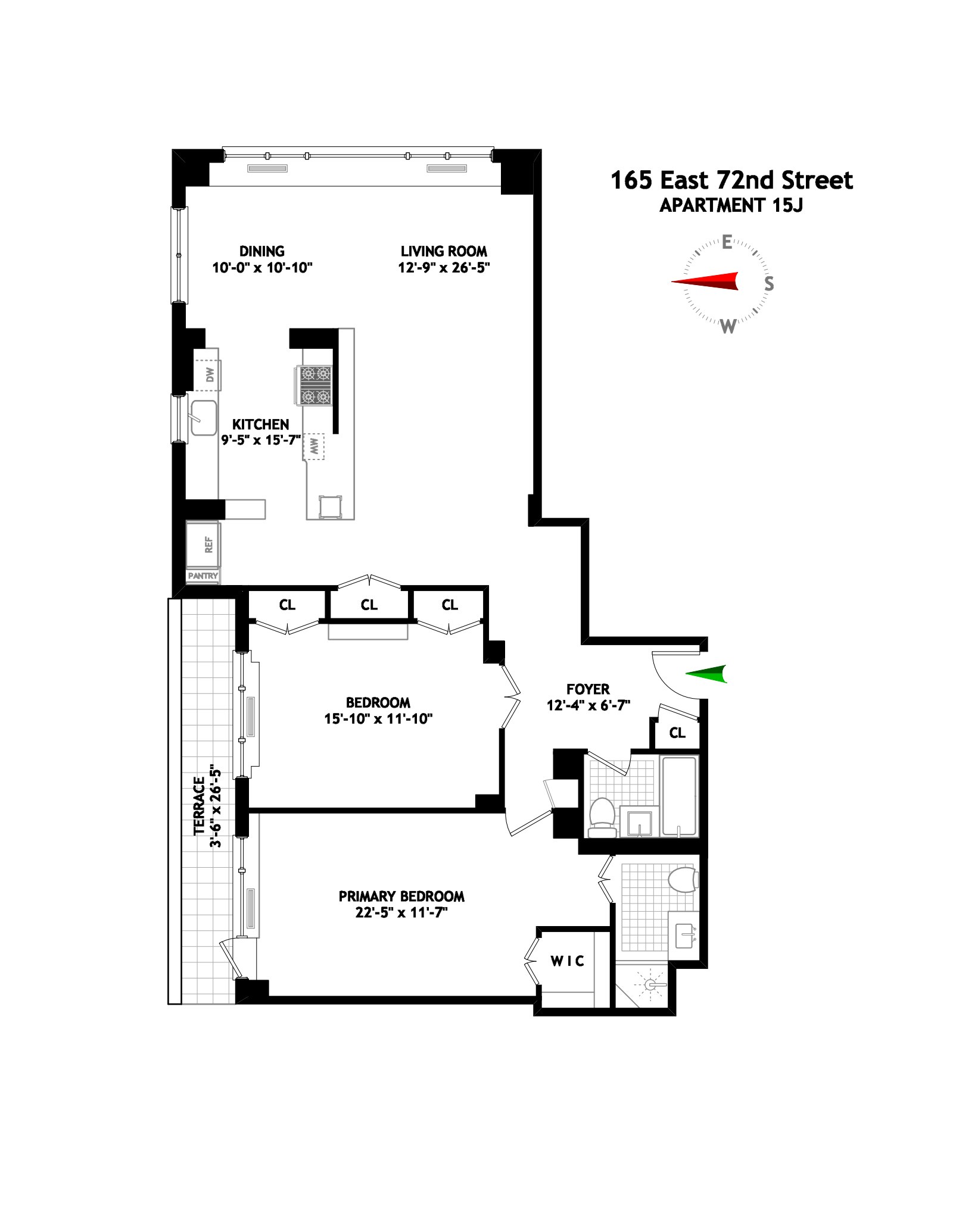 Floorplan for 165 East 72nd Street, 15J