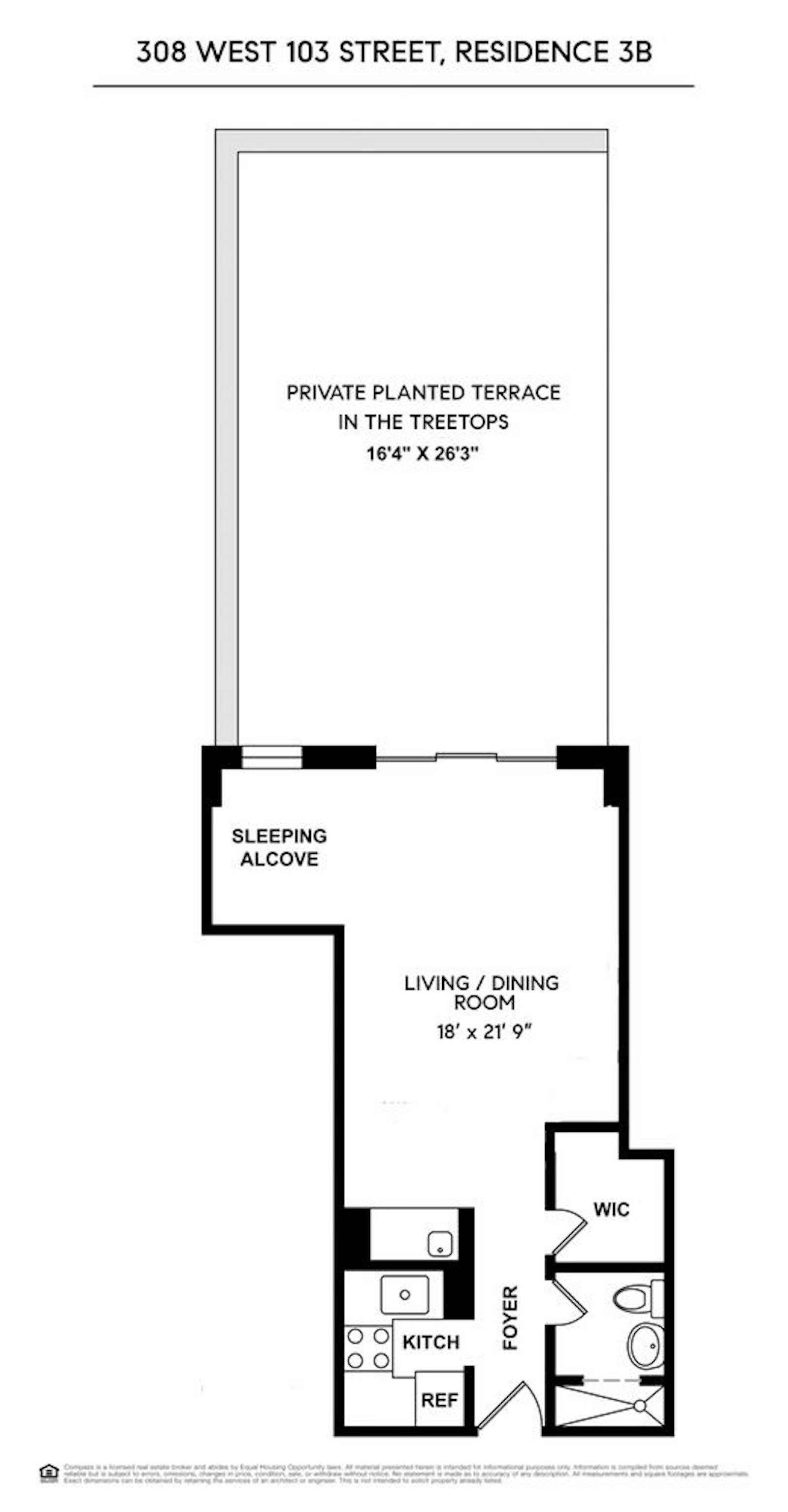 Floorplan for 308 West 103rd Street, 3B