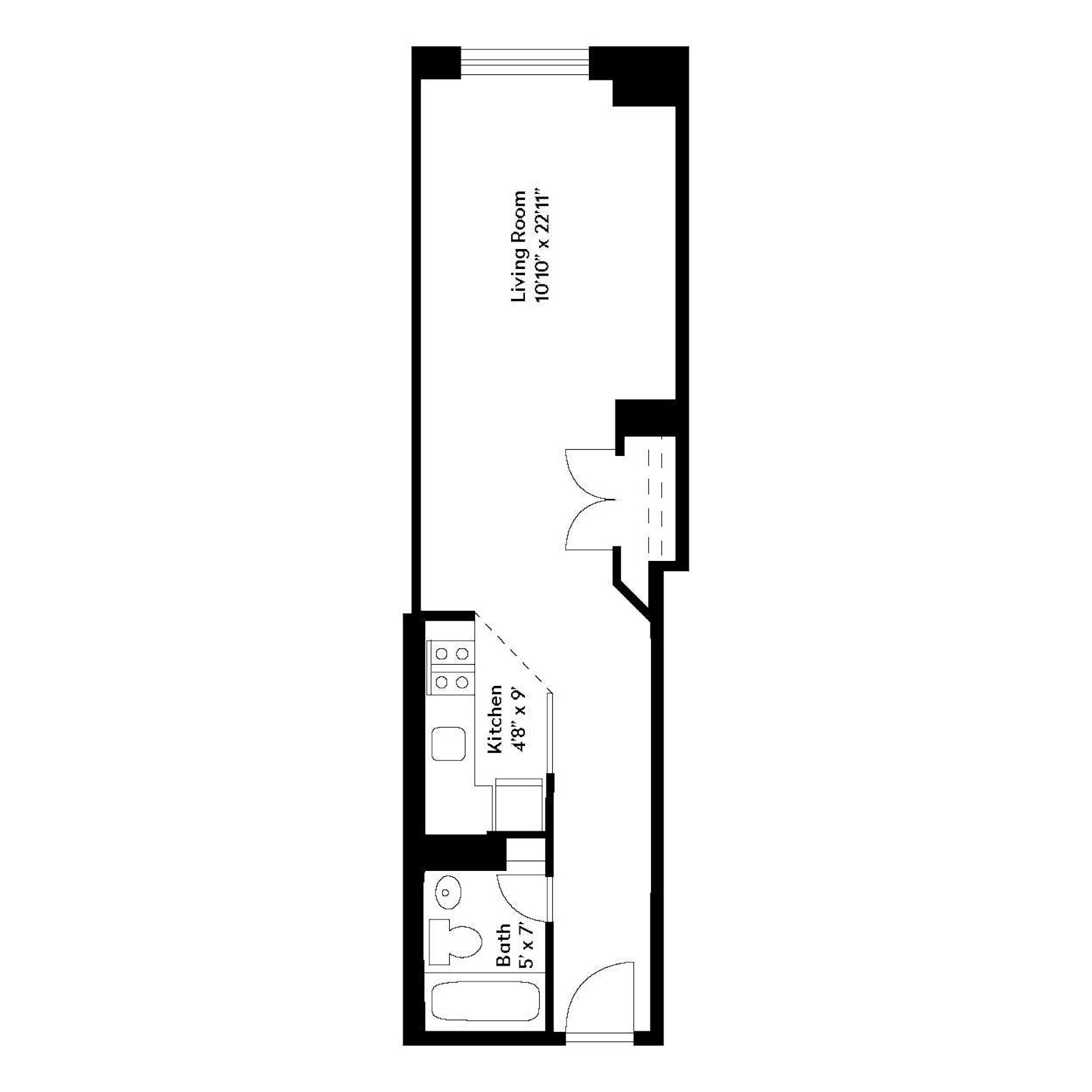 Floorplan for 222 West 14th Street, 6M