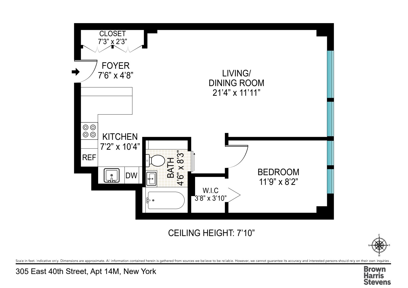 Floorplan for 305 East 40th Street, 14M