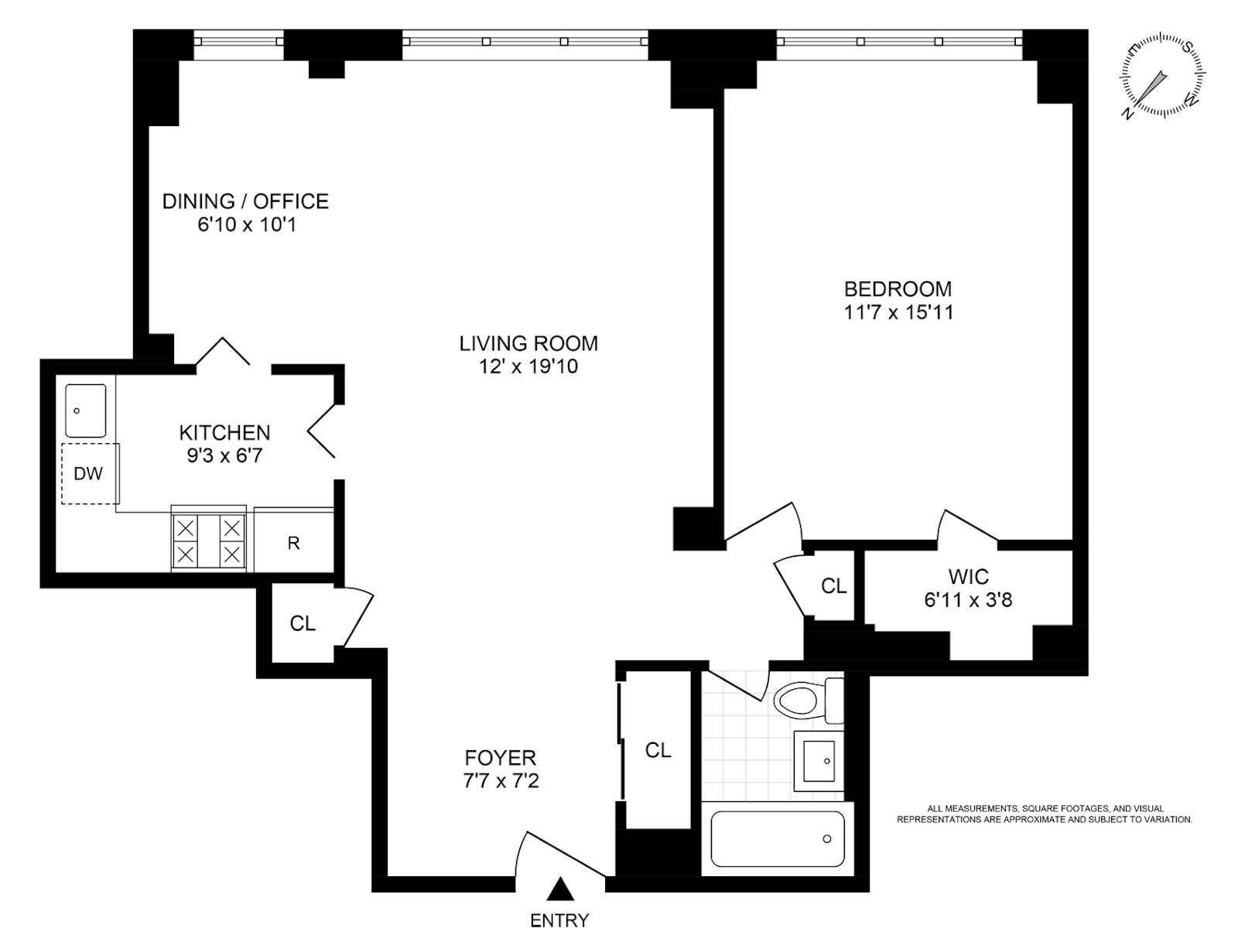 Floorplan for 340 East 80th Street, 21G