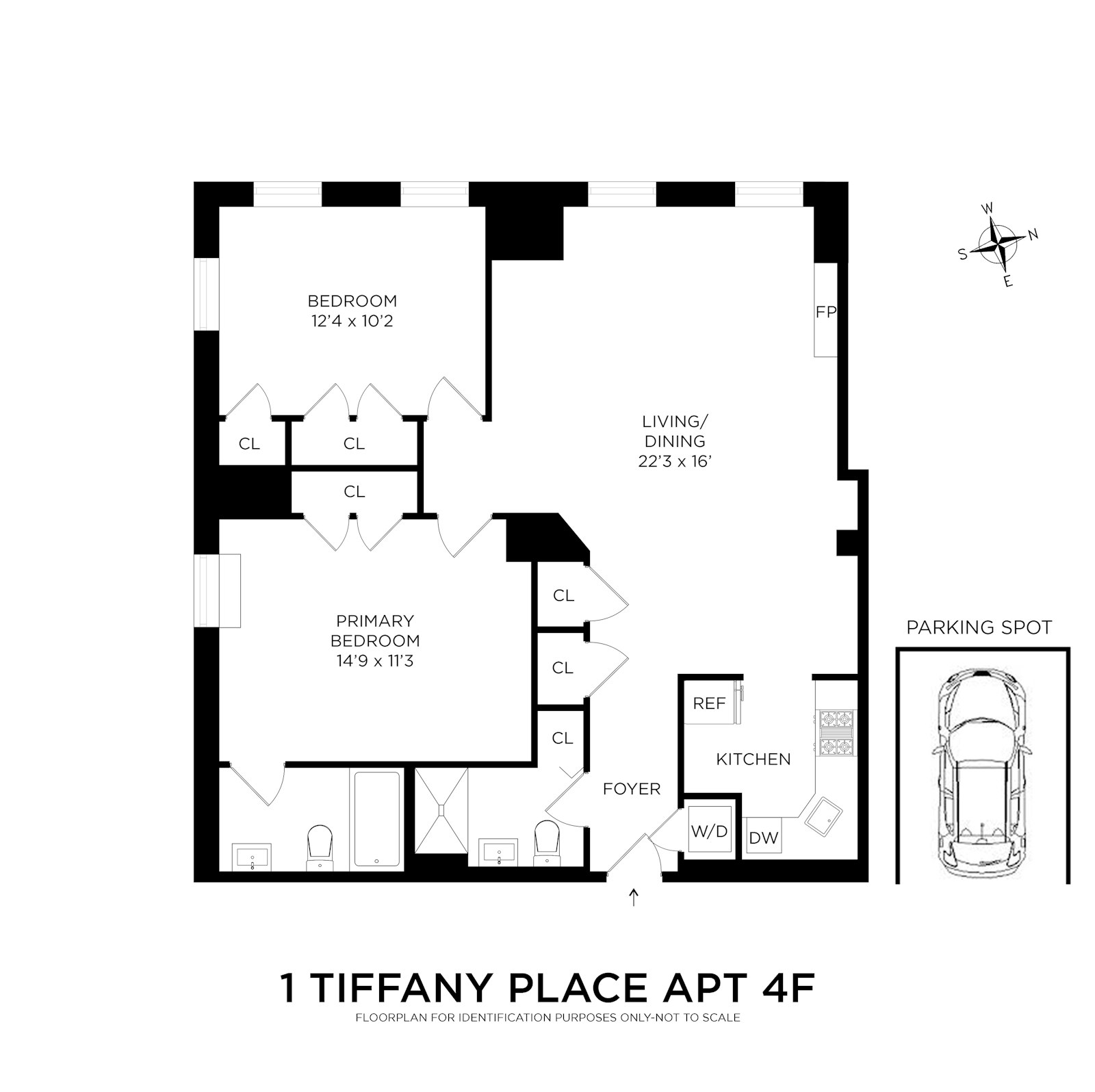 Floorplan for 1 Tiffany Place, 4F