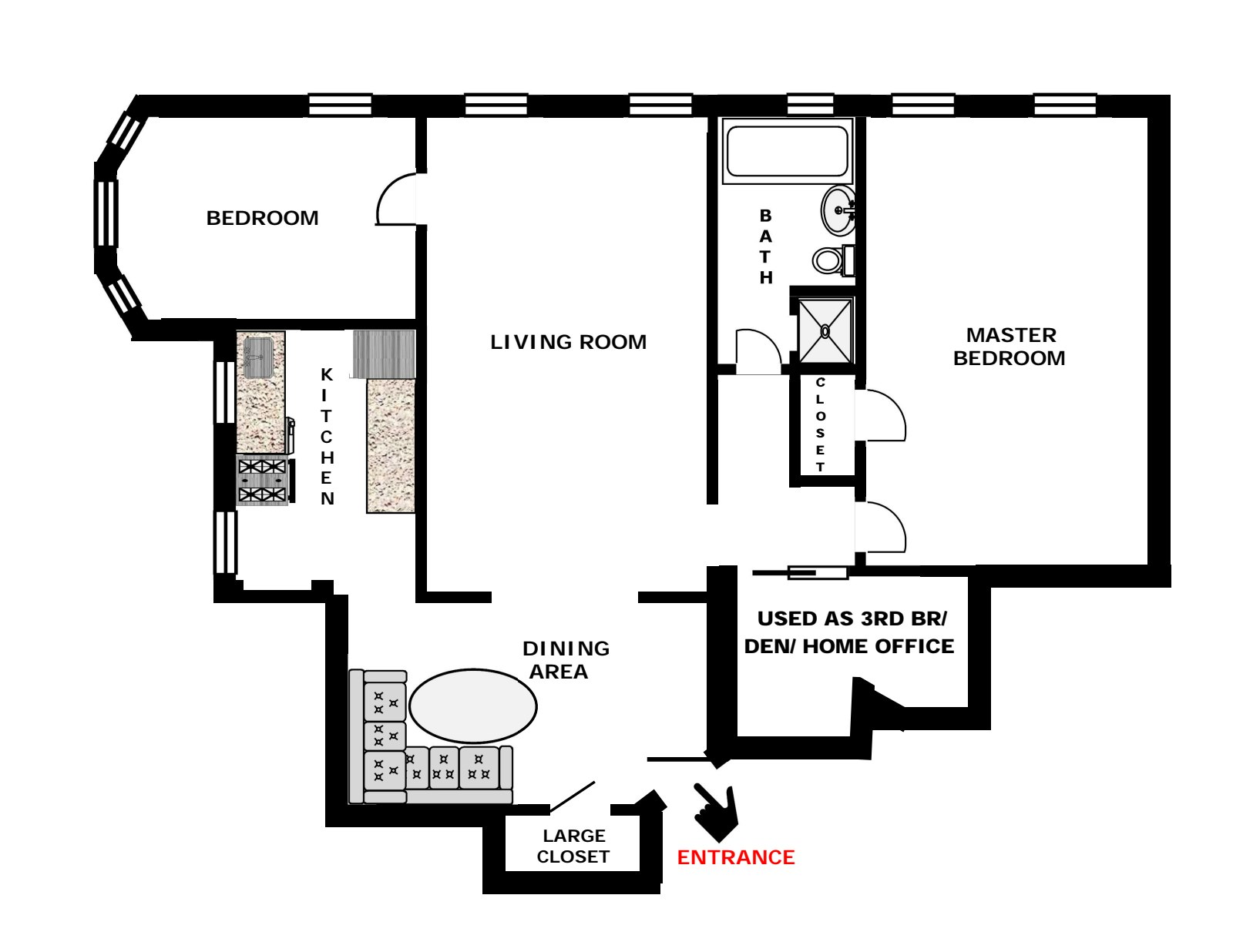 Floorplan for 85-10 34th Ave, 521