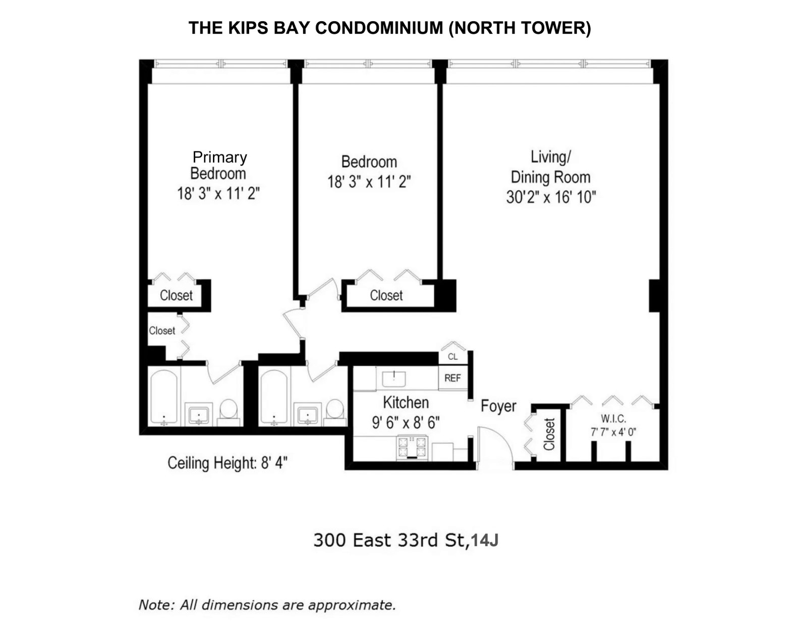 Floorplan for 300 East 33rd Street, 14J