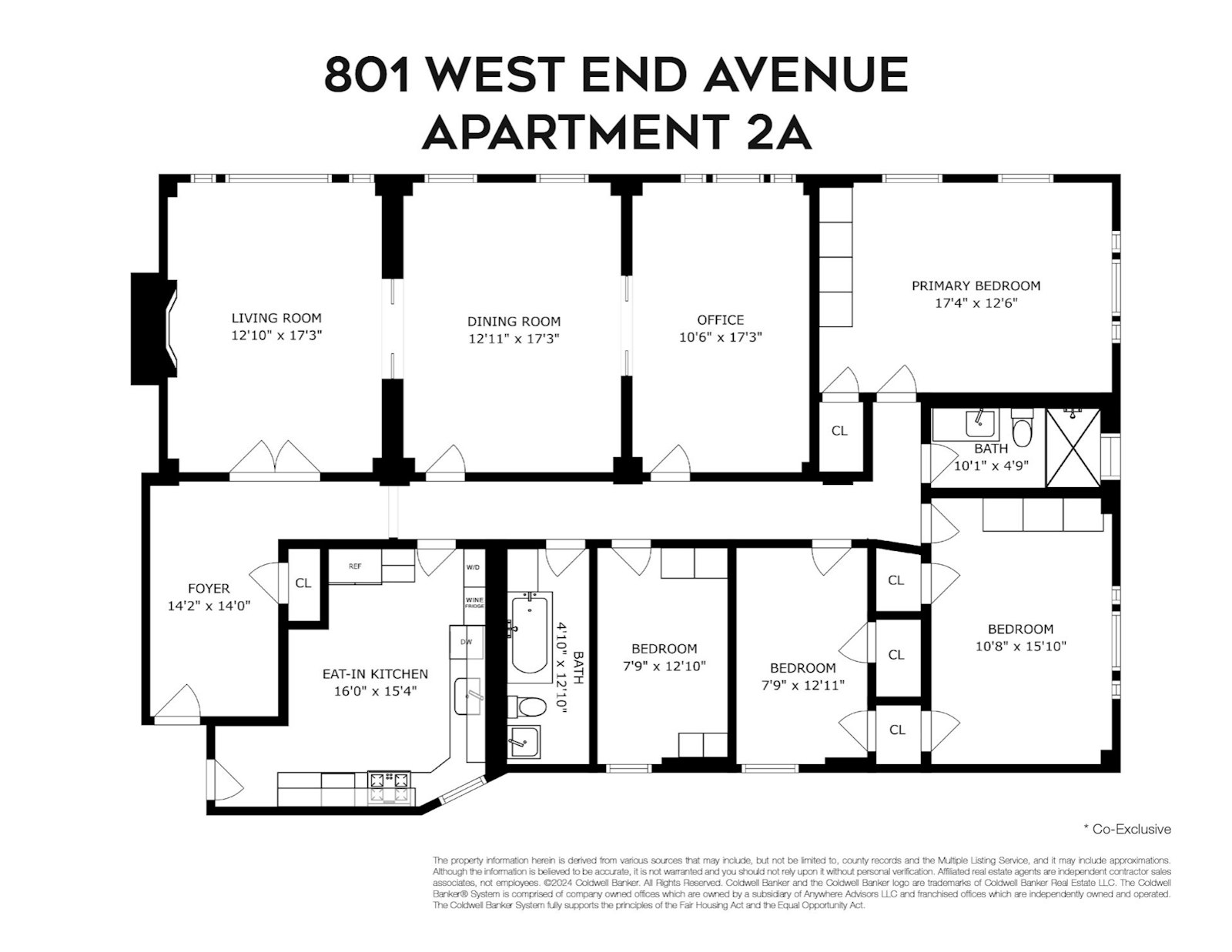 Floorplan for 801 West End Avenue, 2A