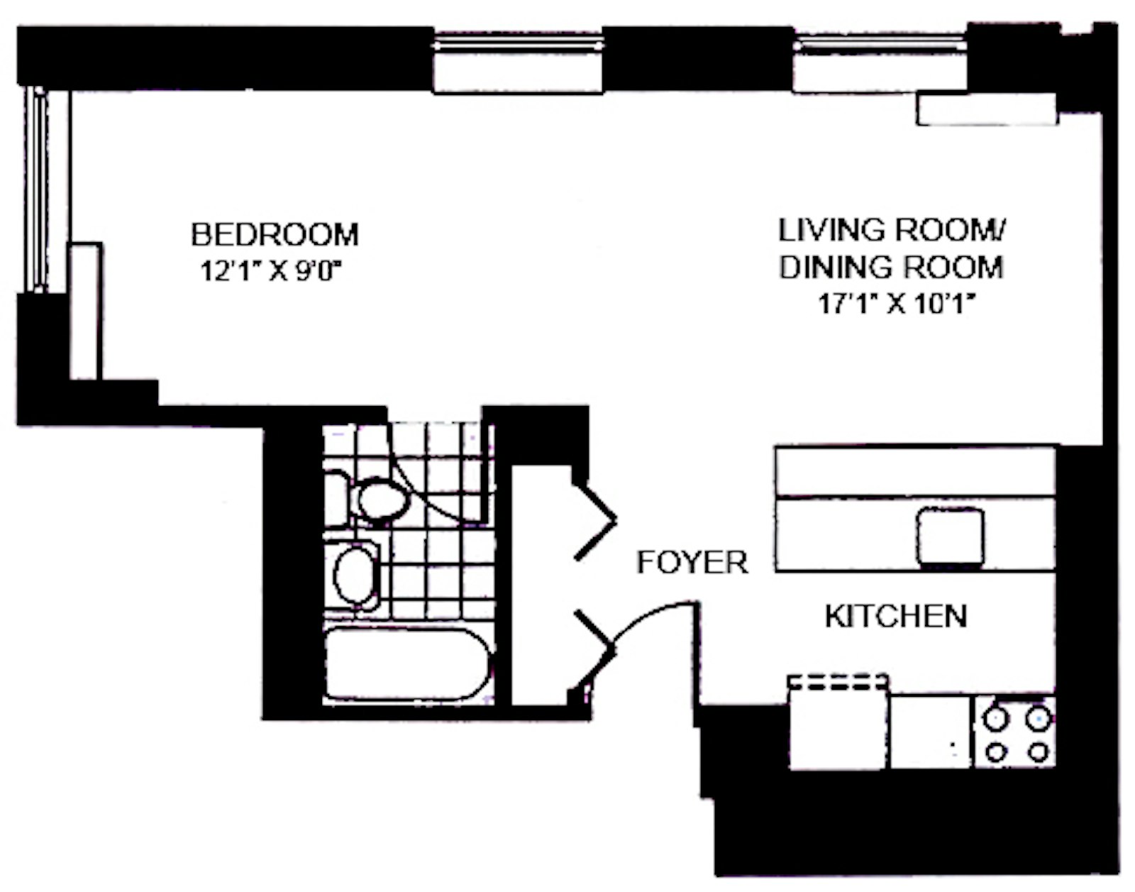 Floorplan for 100 West 39th Street, 40J