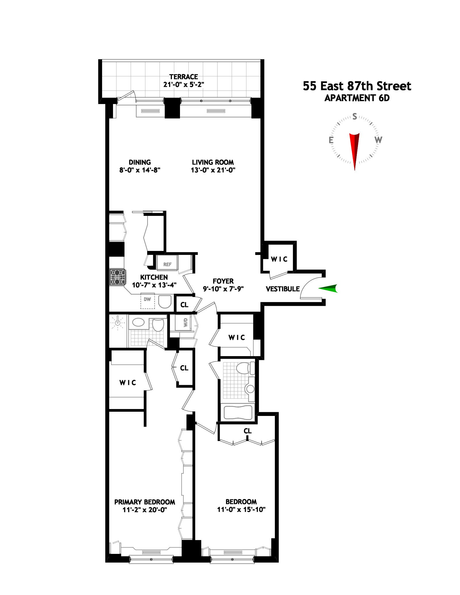 Floorplan for 55 East 87th Street, 6D