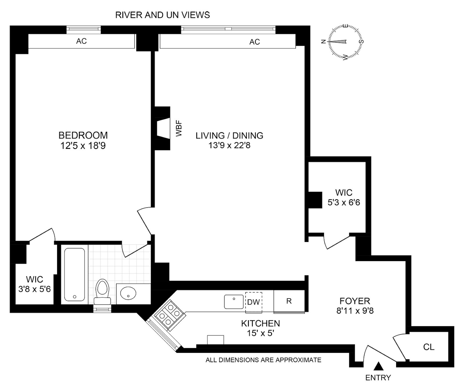 Floorplan for 865 United Nations Plaza, 13C