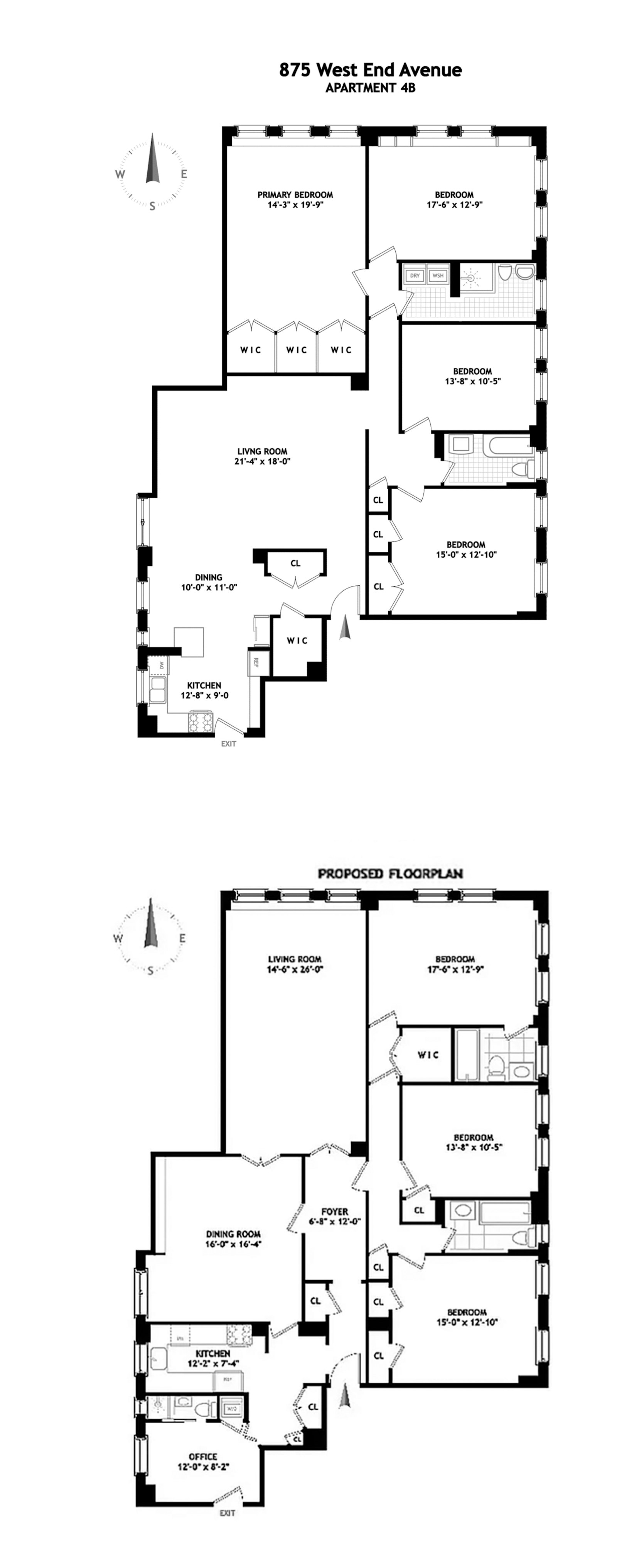 Floorplan for 875 West End Avenue, 4B