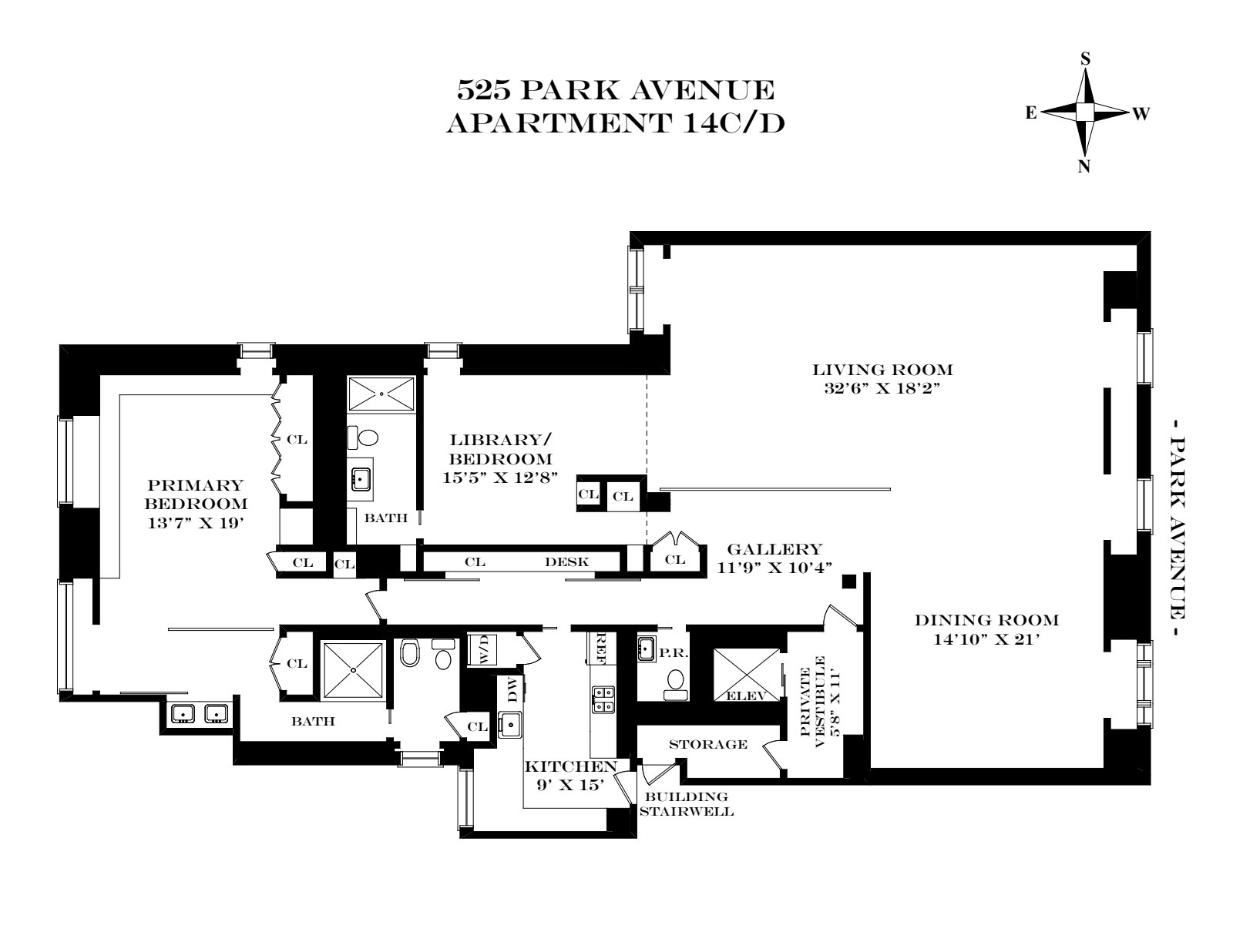 Floorplan for 525 Park Avenue, 14C/D