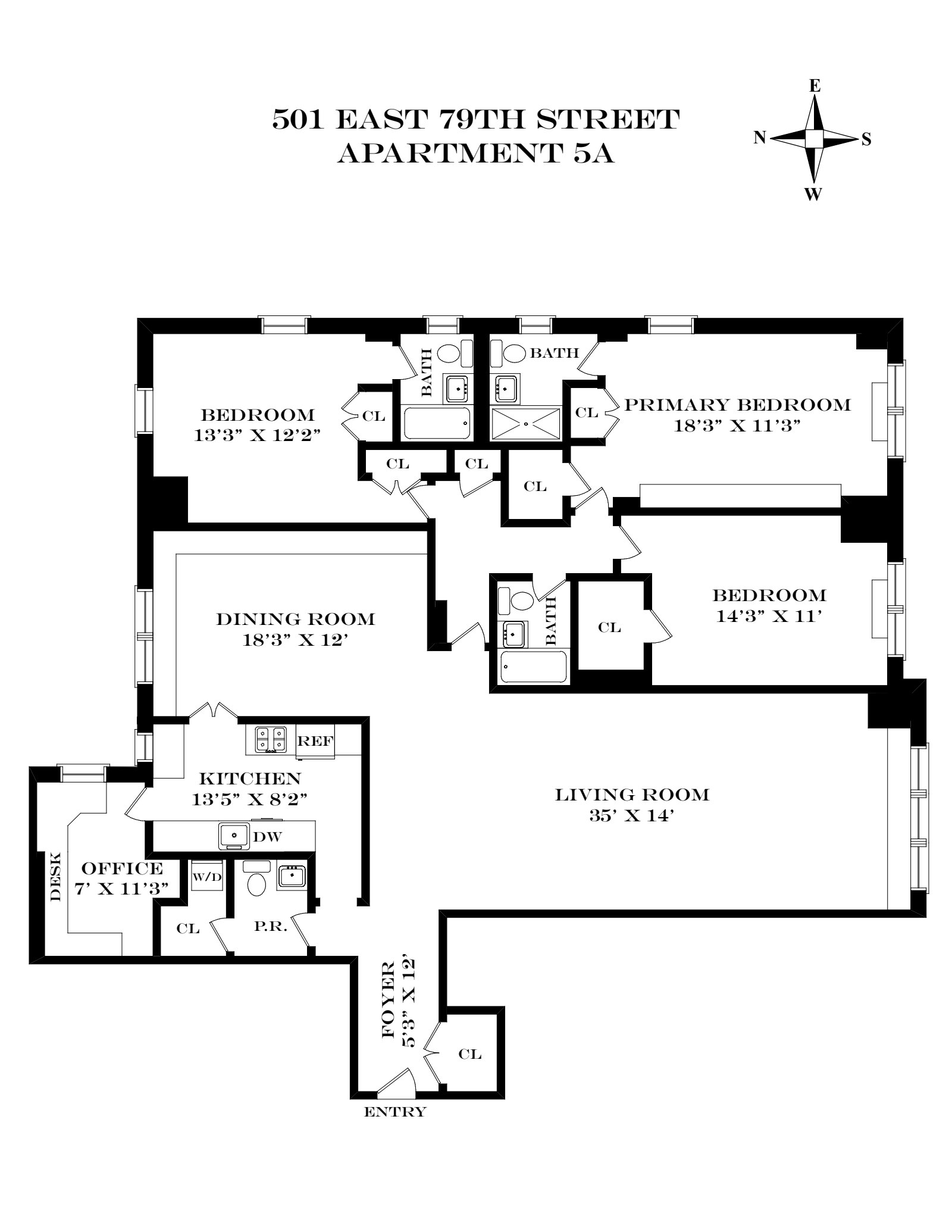 Floorplan for 501 East 79th Street, 5A