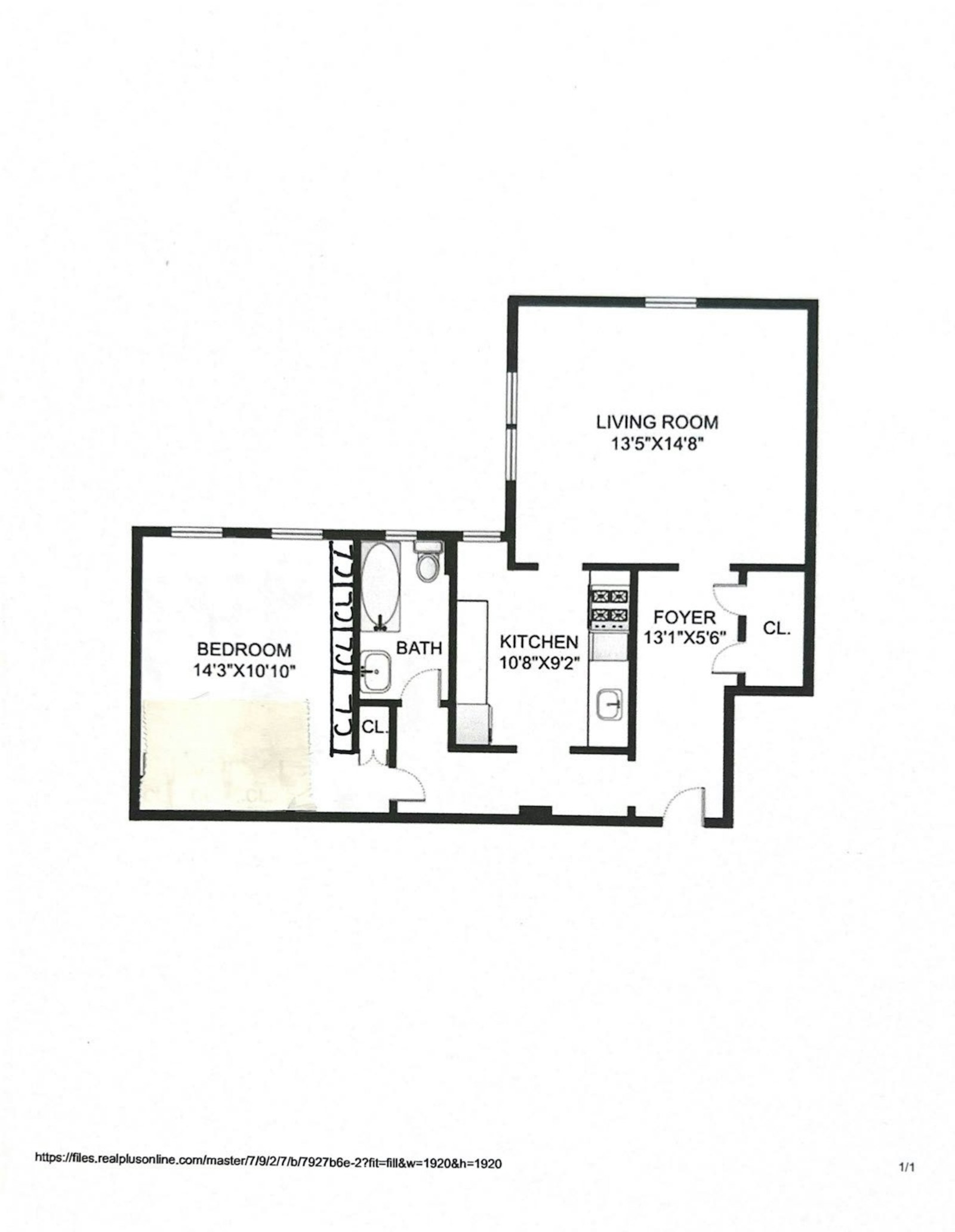 Floorplan for 1793 Riverside Drive, 5J