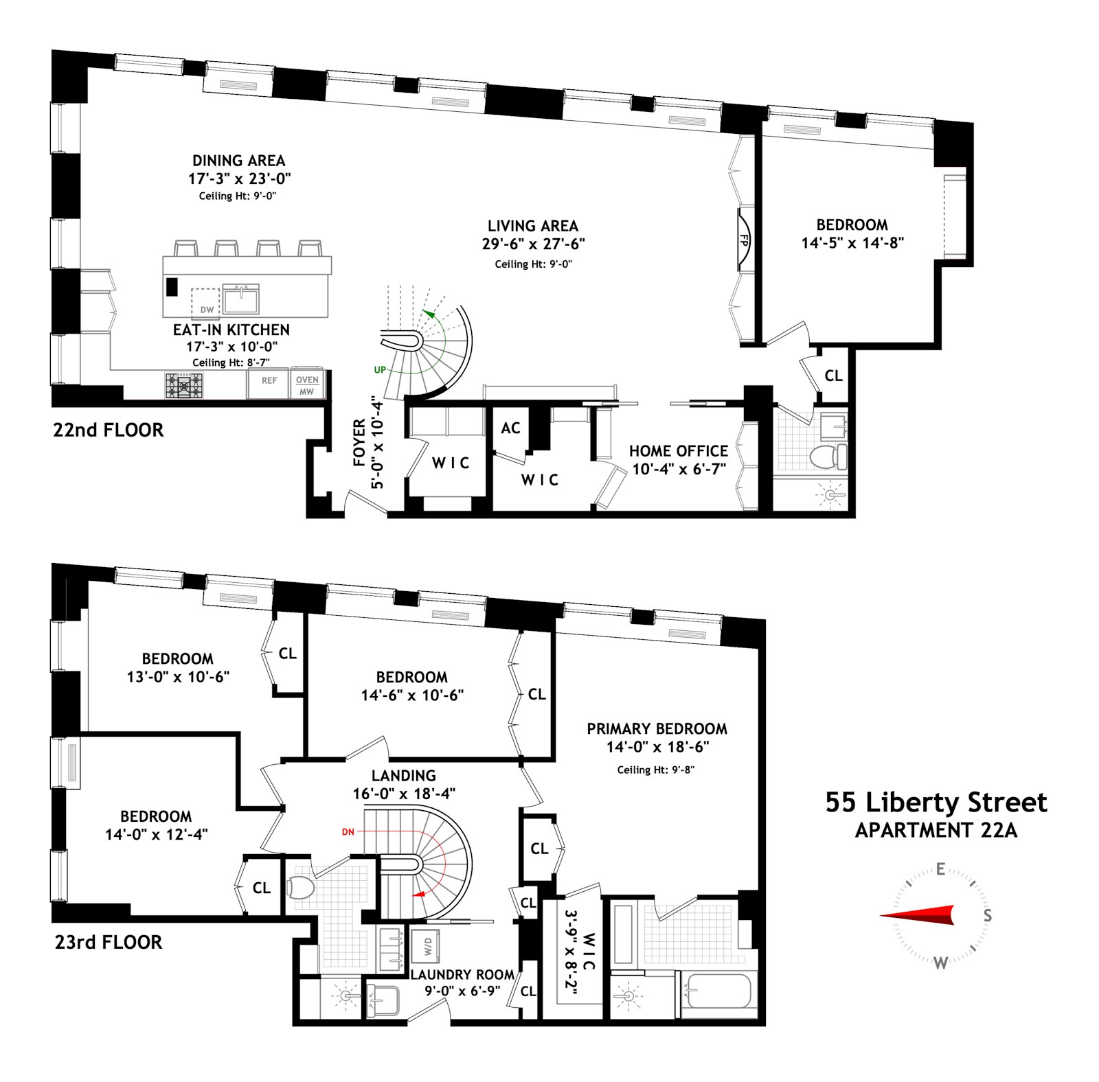 Floorplan for 55 Liberty Street, 22A