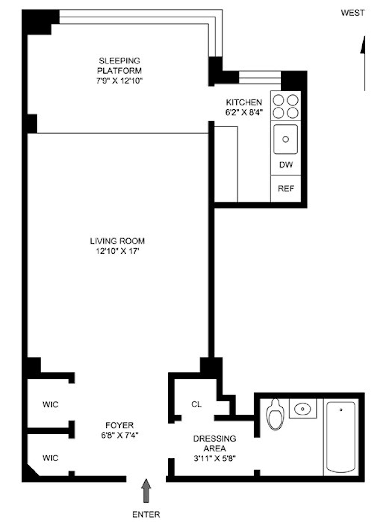 Floorplan for 7 Lexington Avenue, 9B