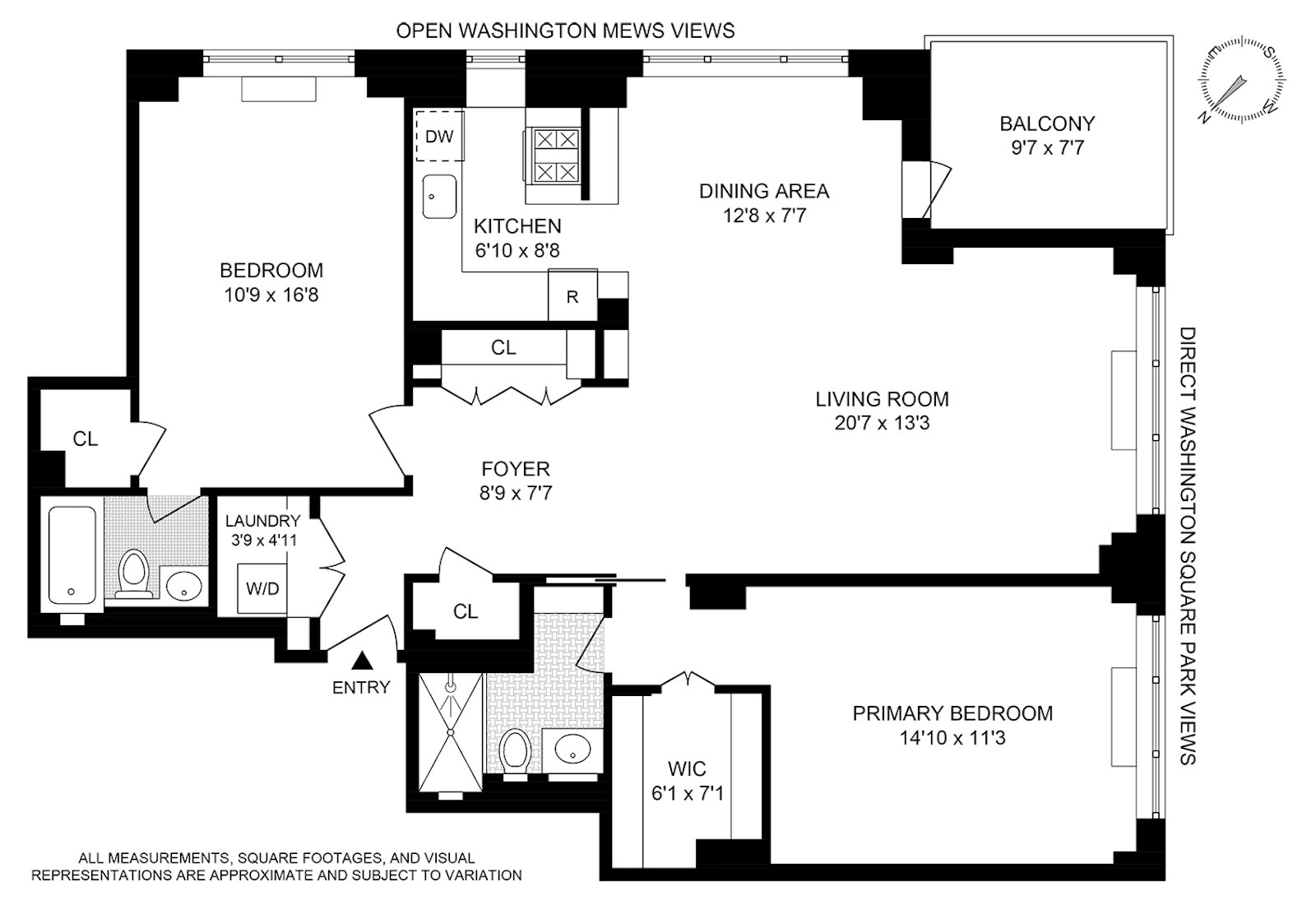 Floorplan for 2 Fifth Avenue, 10F