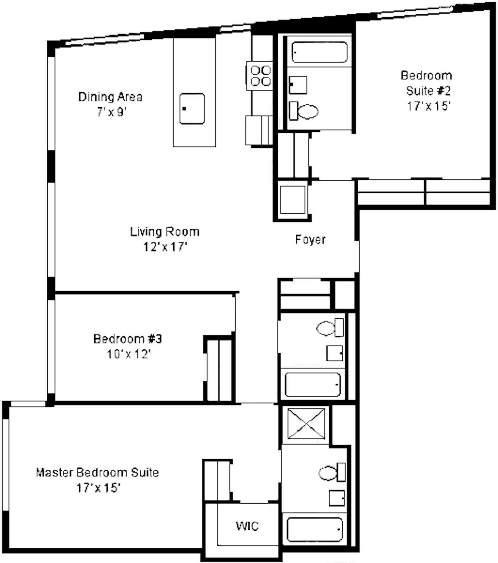 Floorplan for 100 Riverside Boulevard, 17C