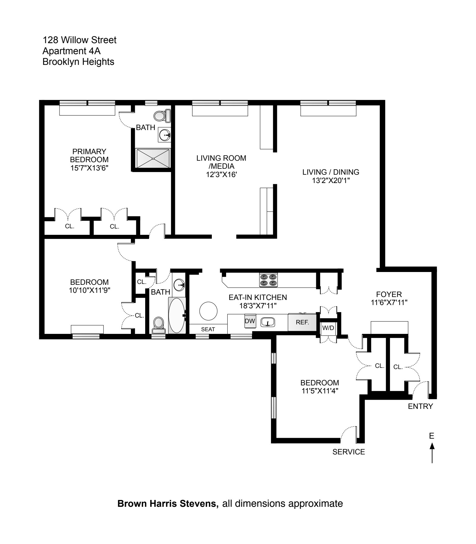 Floorplan for 128 Willow Street, 4A