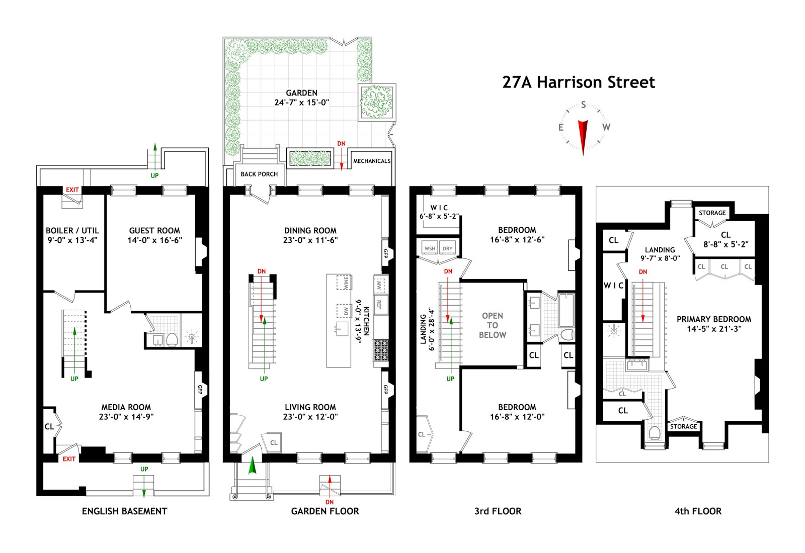 Floorplan for 27A Harrison Street