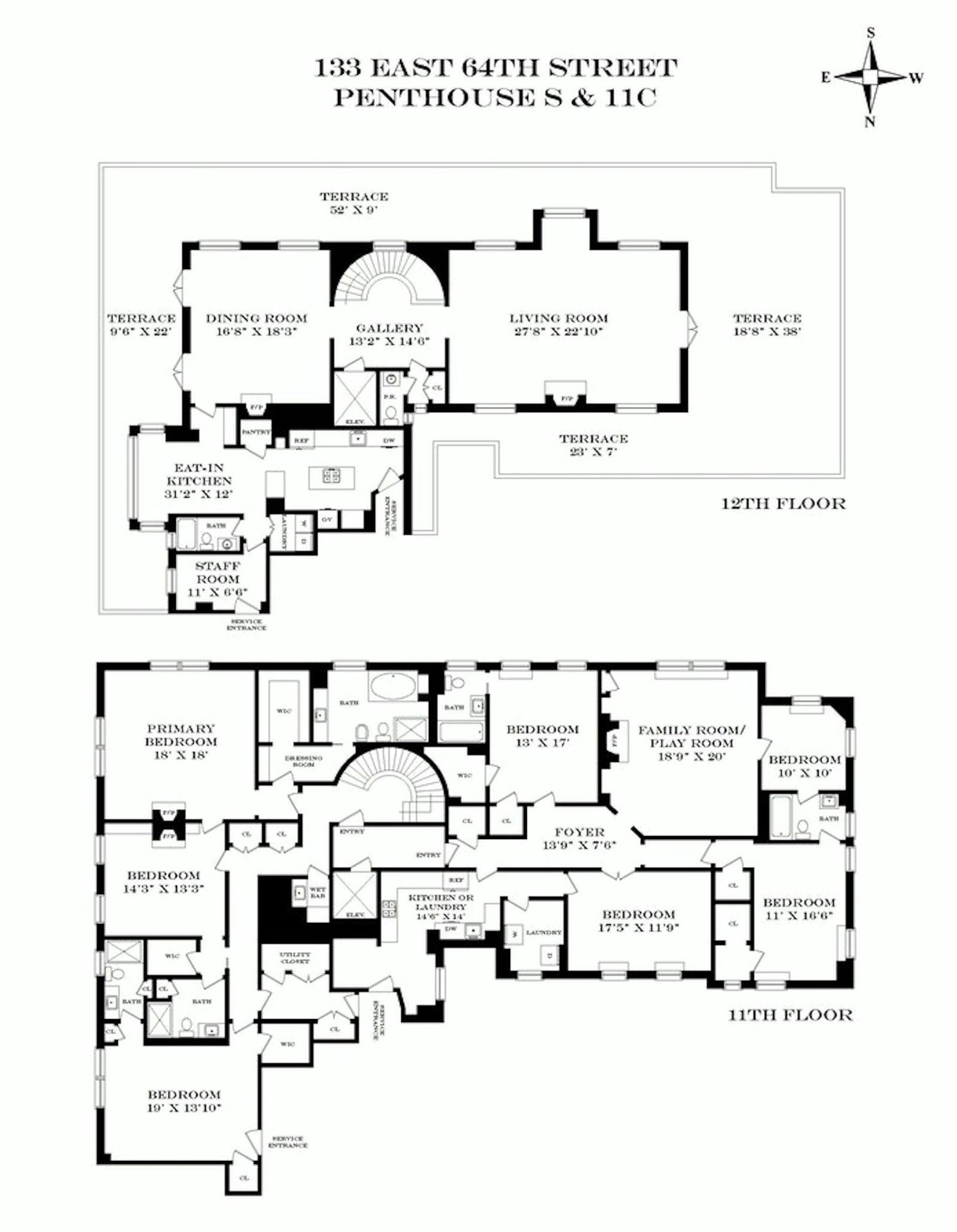 Floorplan for 133 East 64th Street, PHS/11C