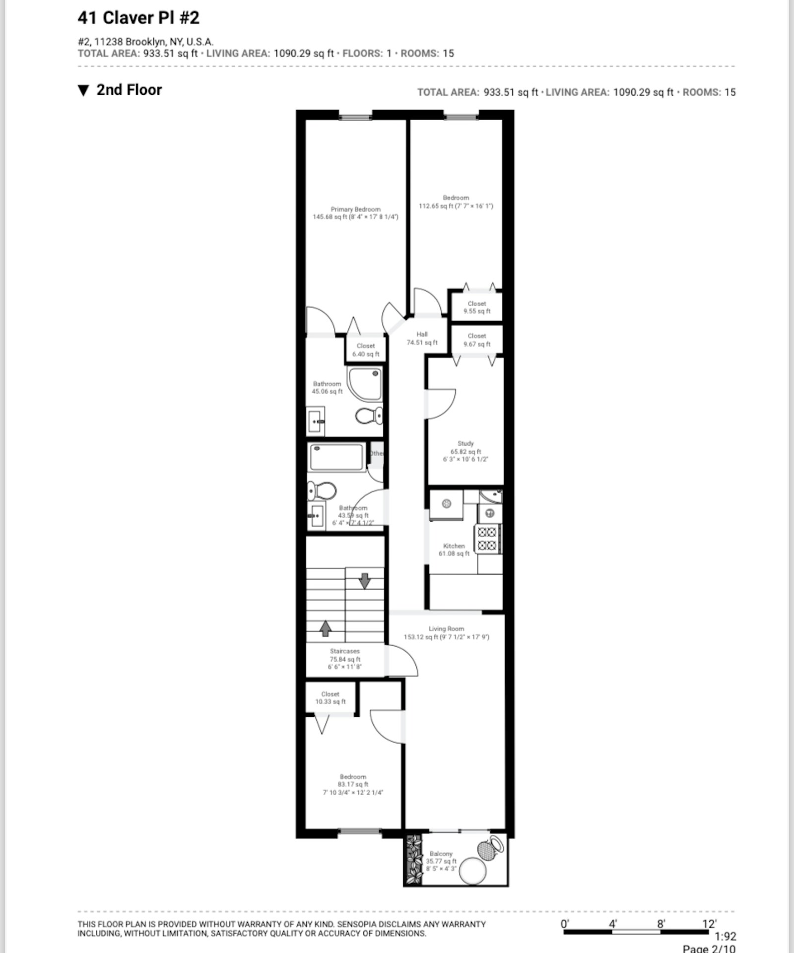 Floorplan for 41 Claver Pl, 2