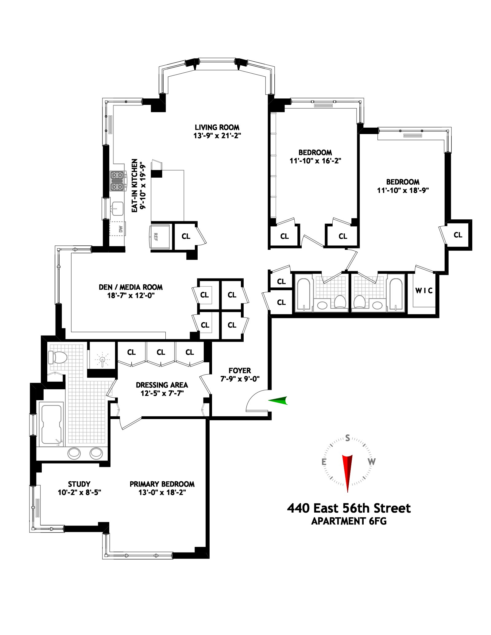 Floorplan for 440 East 56th Street, 6FG