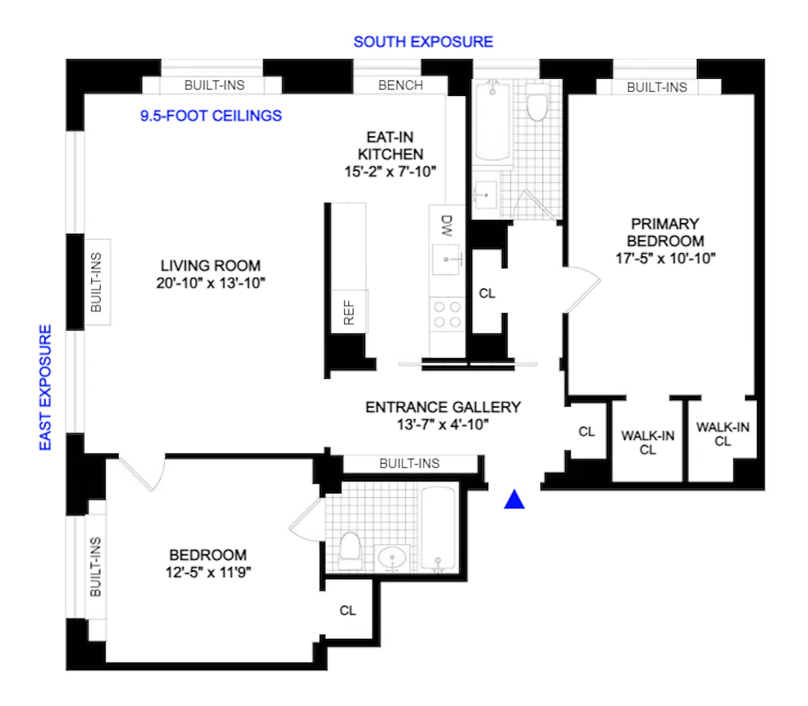 Floorplan for 2 Beekman Place, 1B