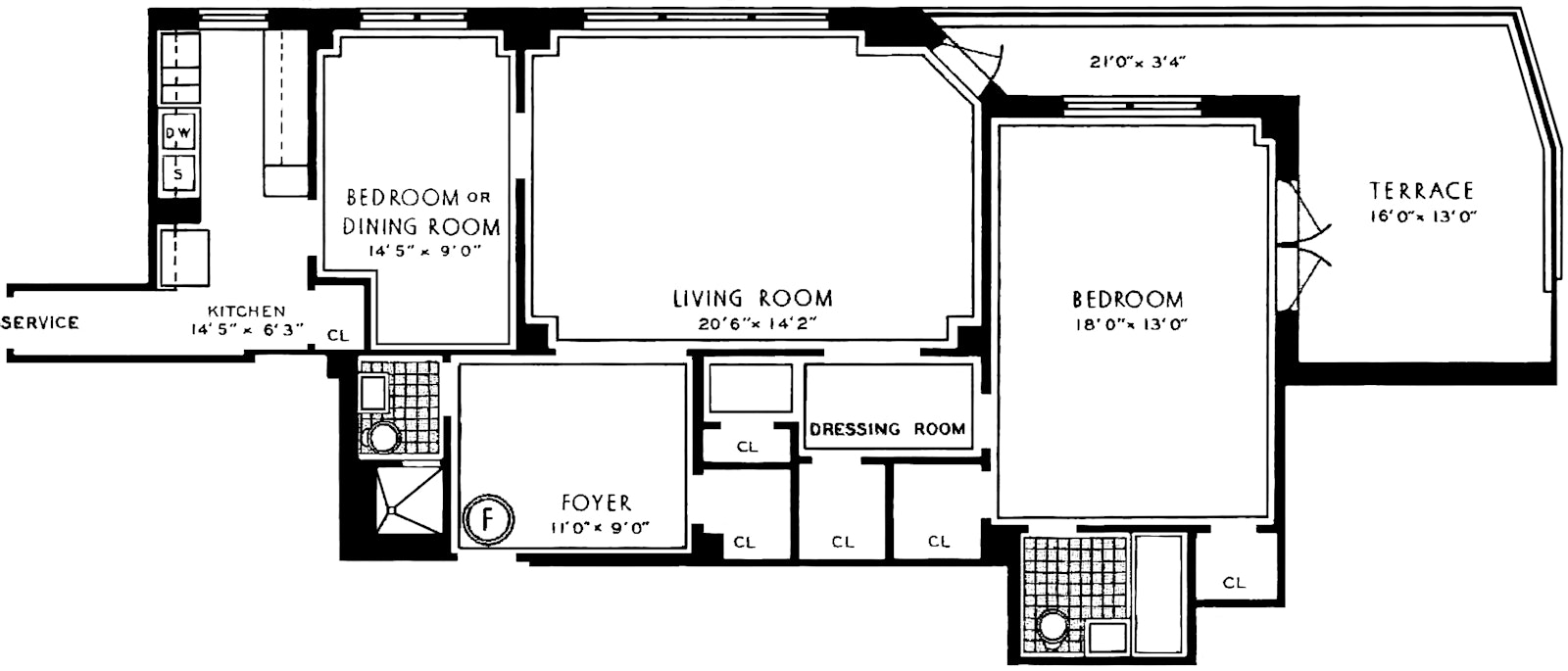Floorplan for 923 Fifth Avenue, 12F
