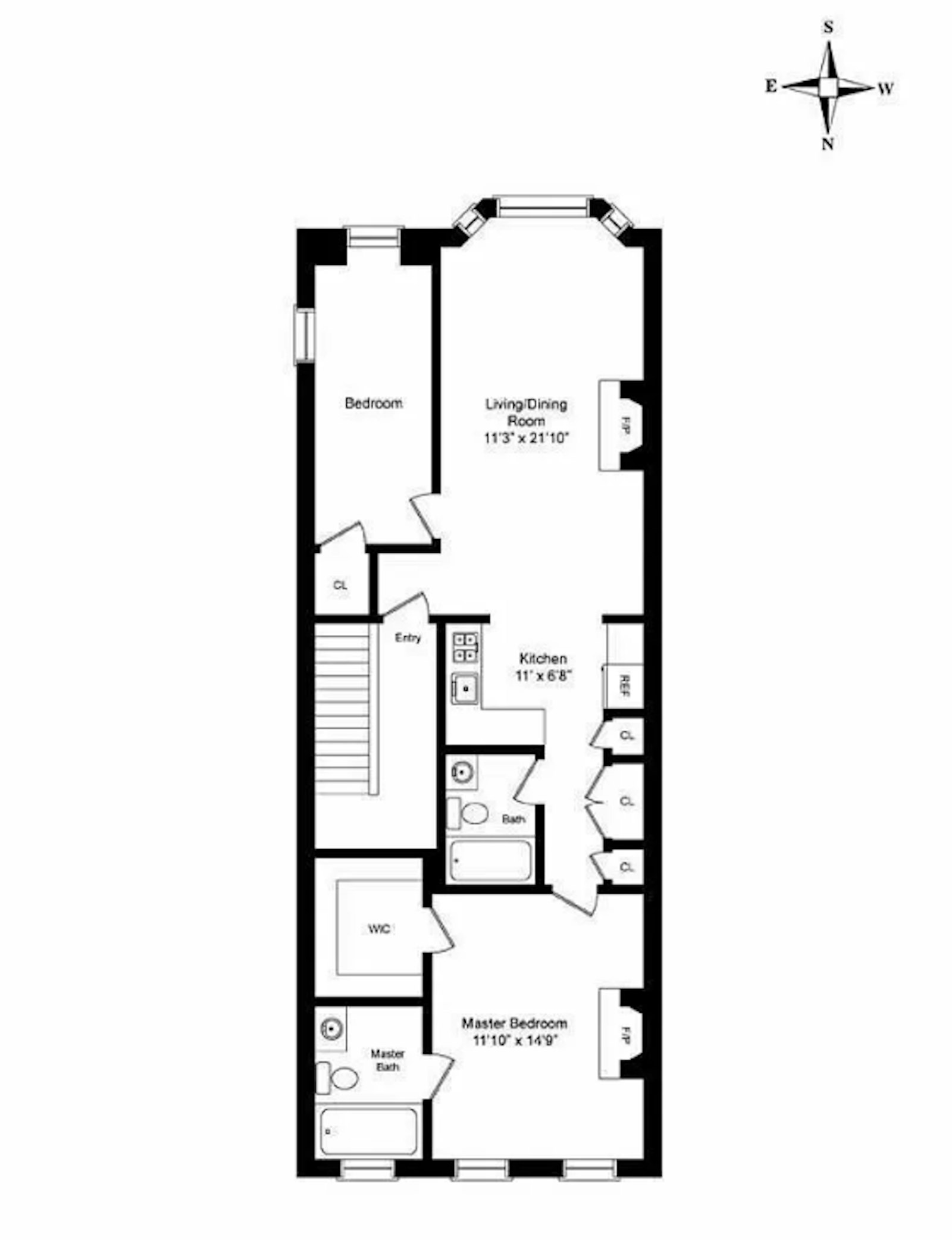 Floorplan for 107 West 123rd Street, 3