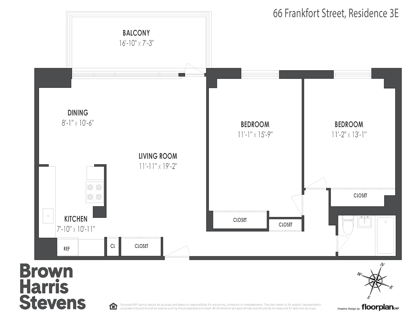 Floorplan for 66 Frankfort Street, 3E