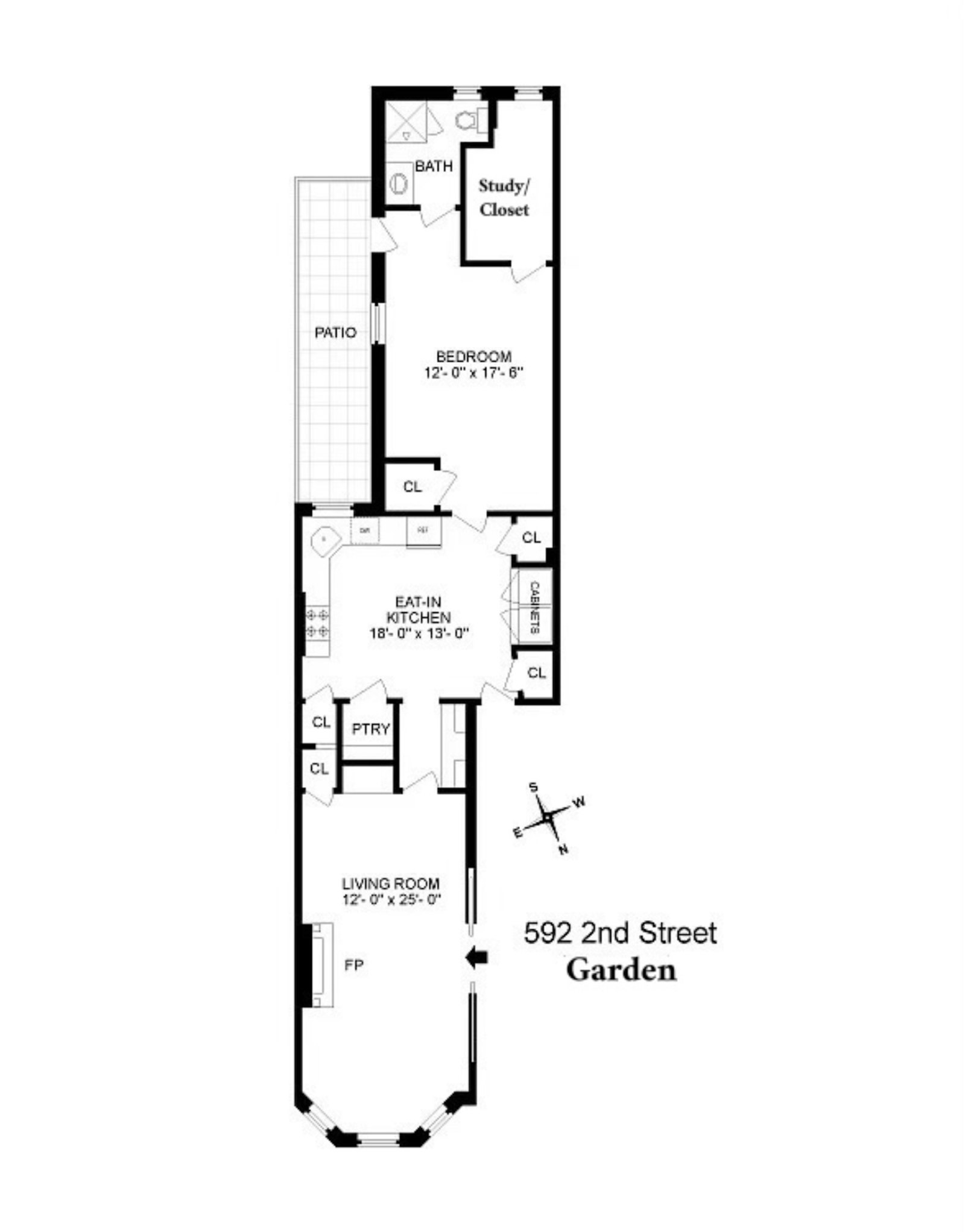 Floorplan for 592 2nd Street, GARDEN