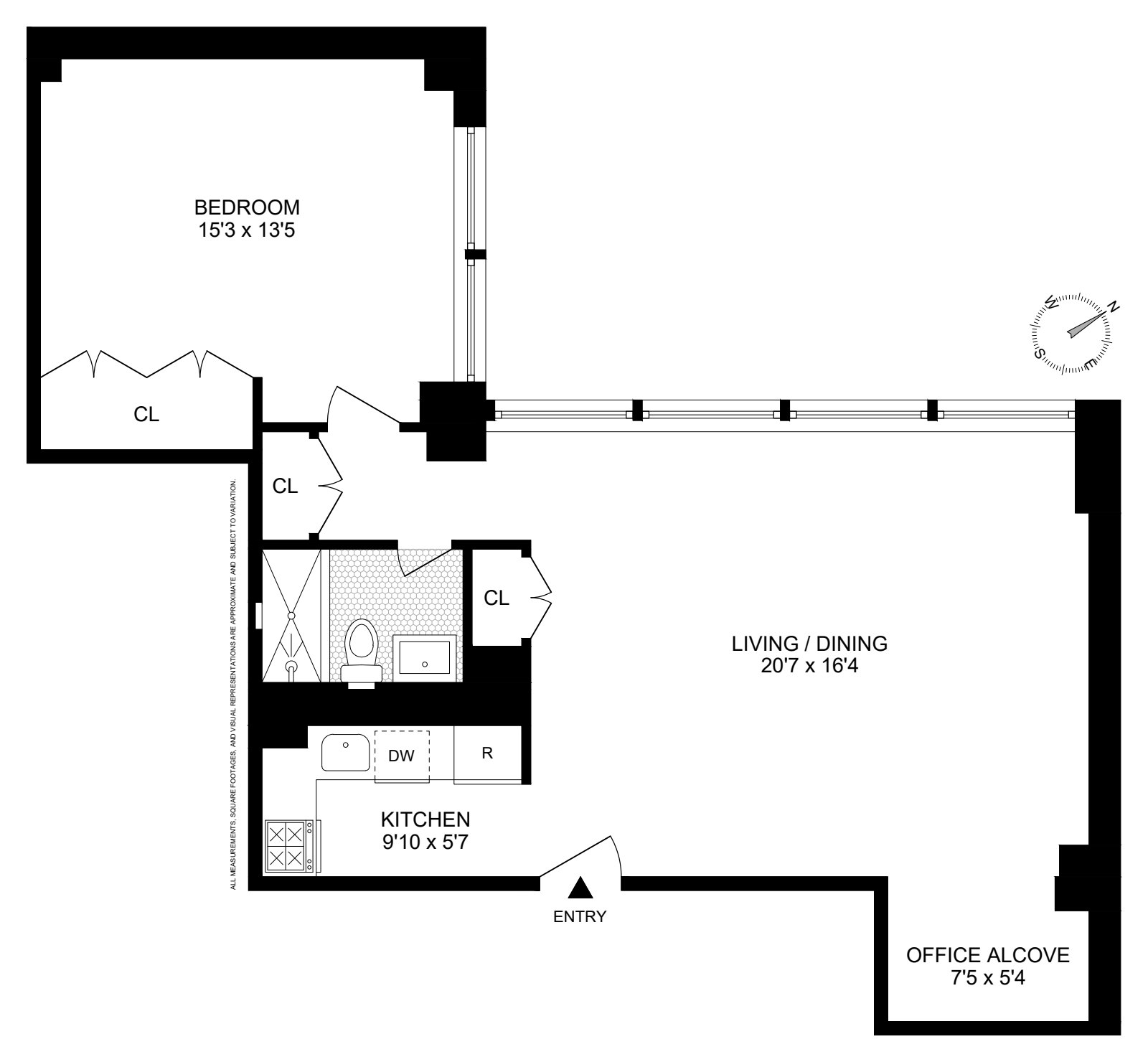 Floorplan for 250 Mercer Street, D804