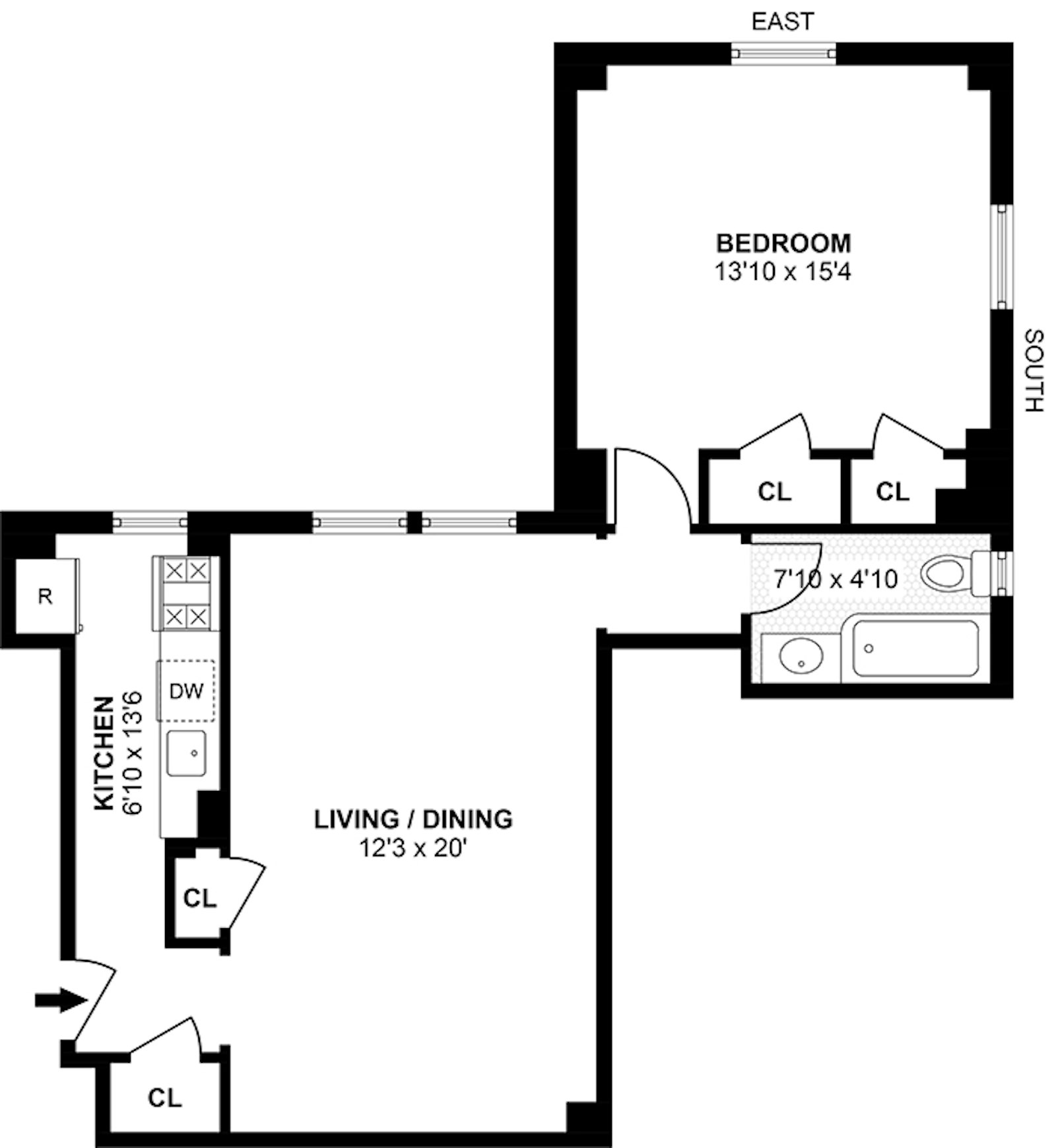 Floorplan for 440 West 34th Street, 11H