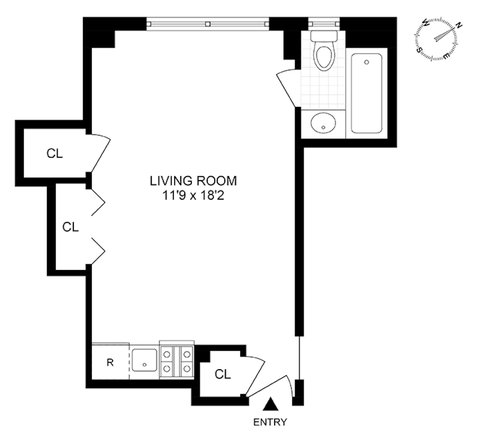 Floorplan for 440 West 34th Street, 10D