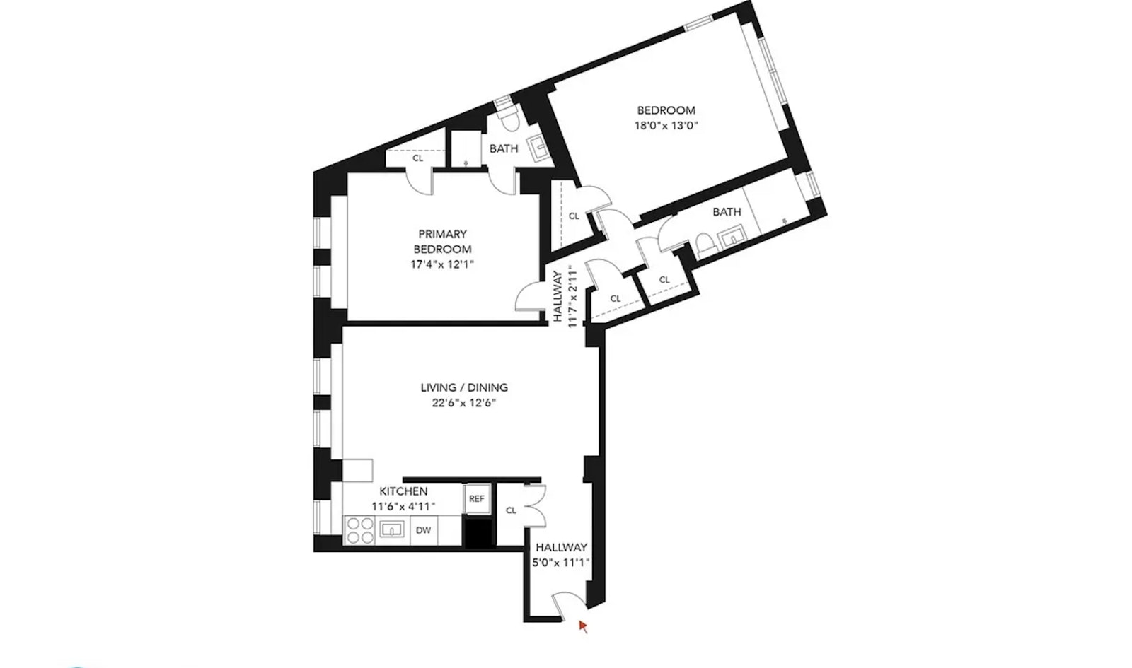 Floorplan for 230 Riverside Drive, 4A