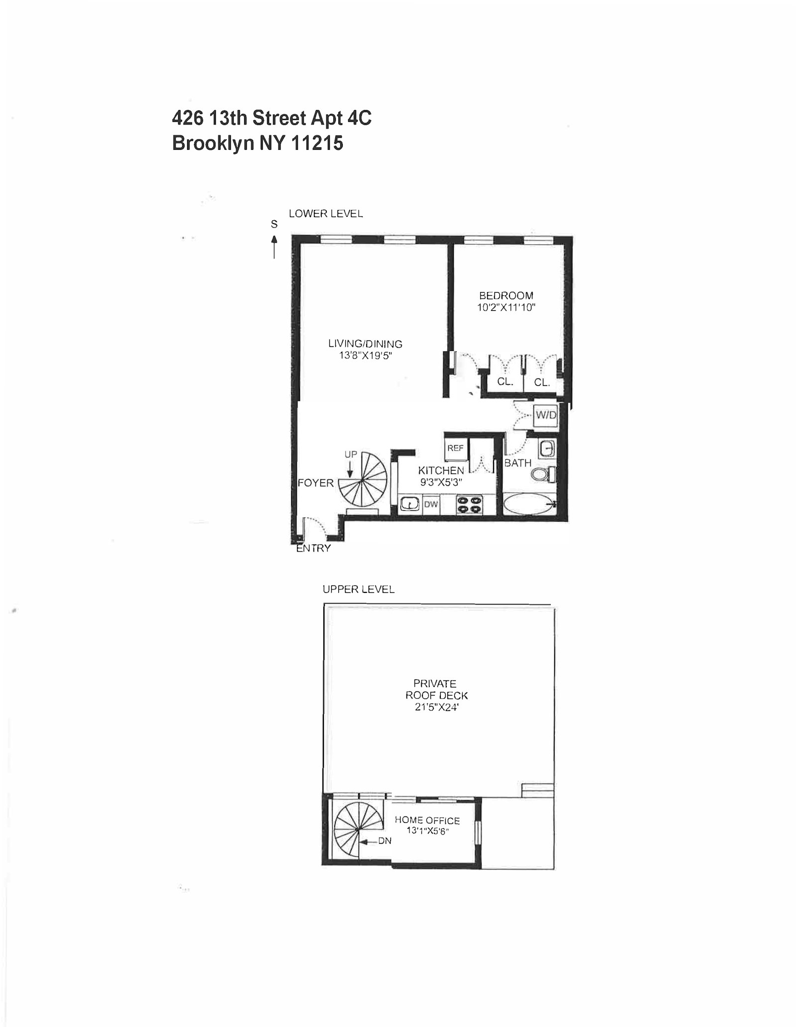 Floorplan for 426 13th Street, 4C