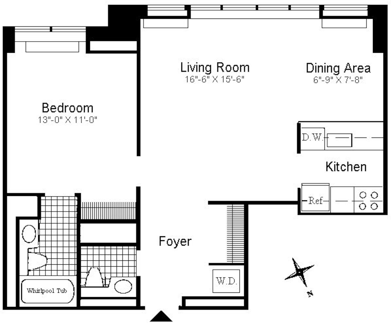 Floorplan for 161 West 61st Street, 3H