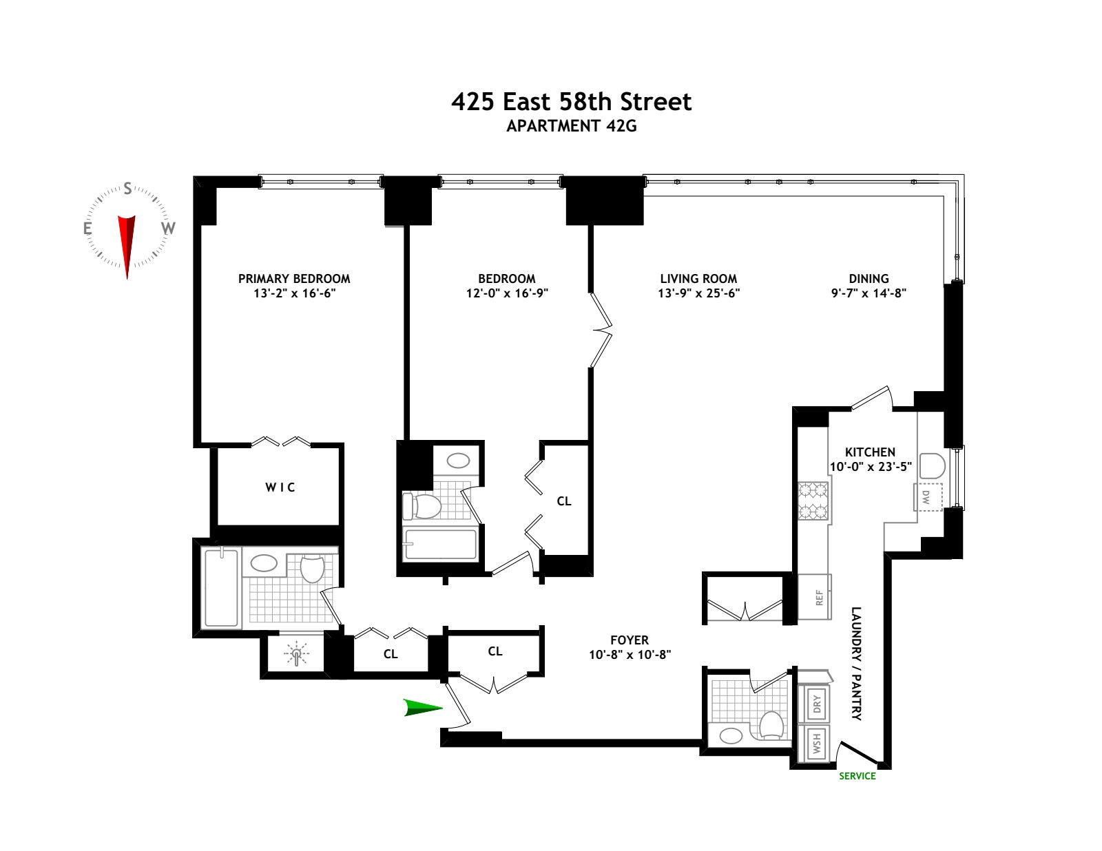 Floorplan for 425 East 58th Street, 42G