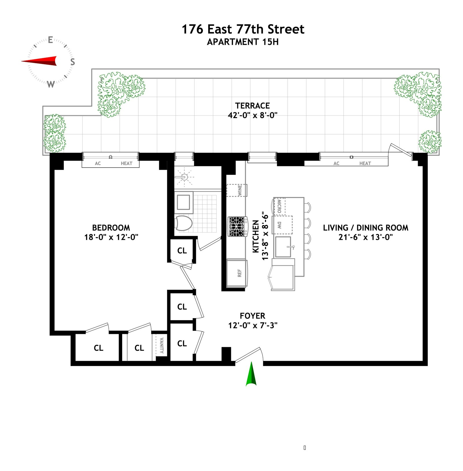 Floorplan for 176 East 77th Street, 15H