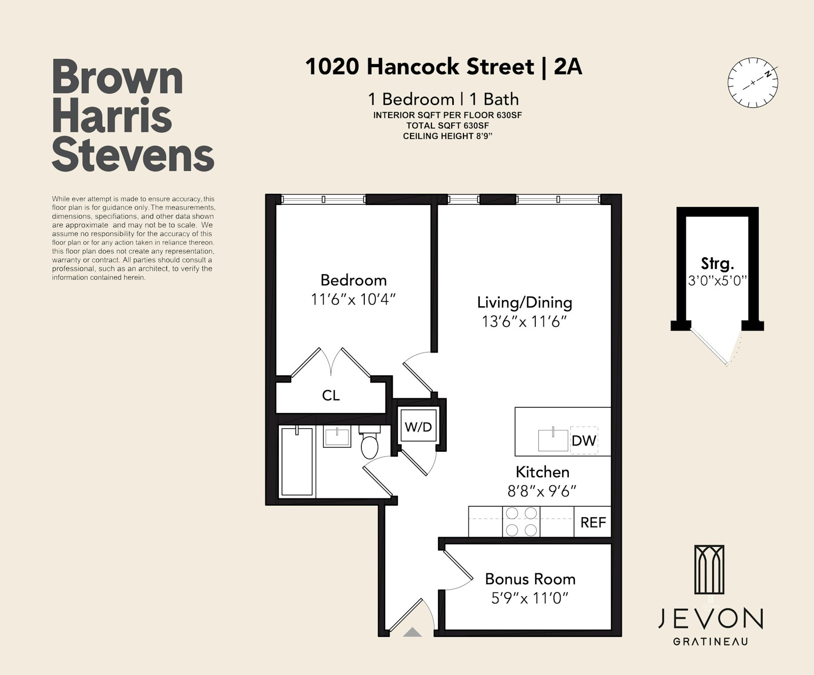 Floorplan for 1020 Hancock Street, 2A